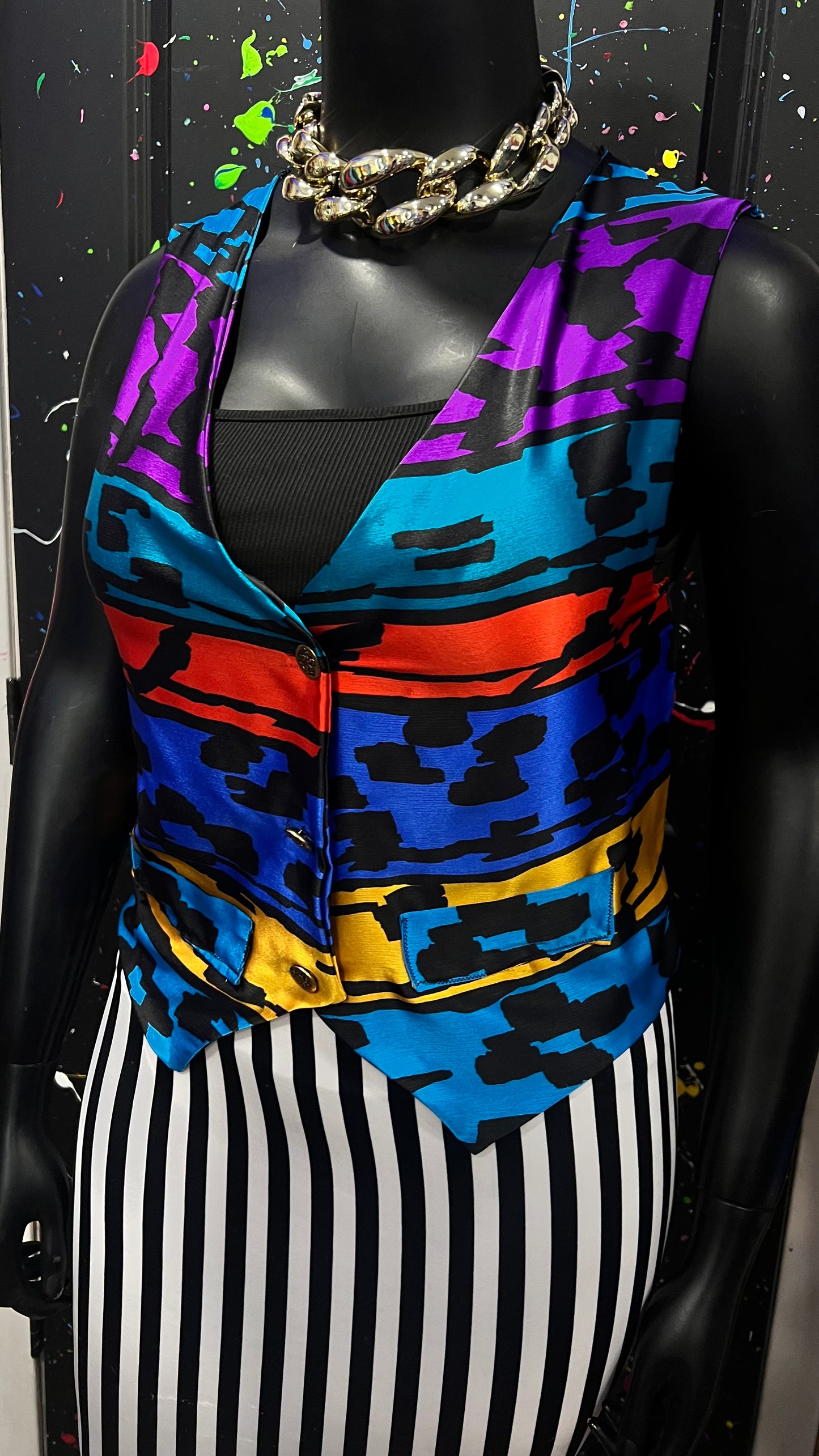 Vintage Abstract Polyester Vest (12/14)