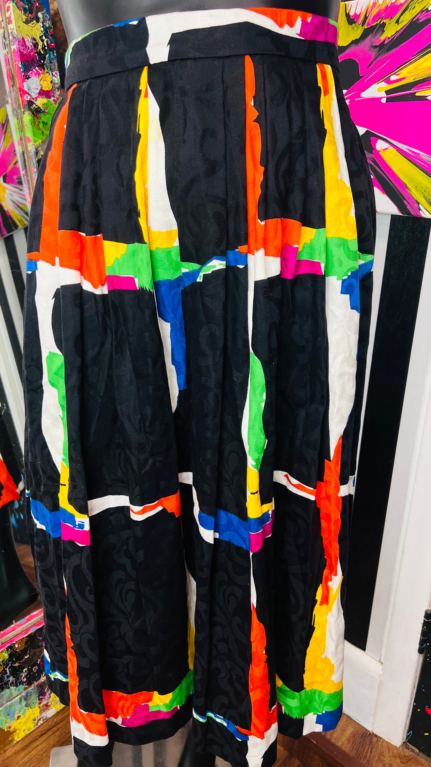 Vintage Color Block Skirt (12)
