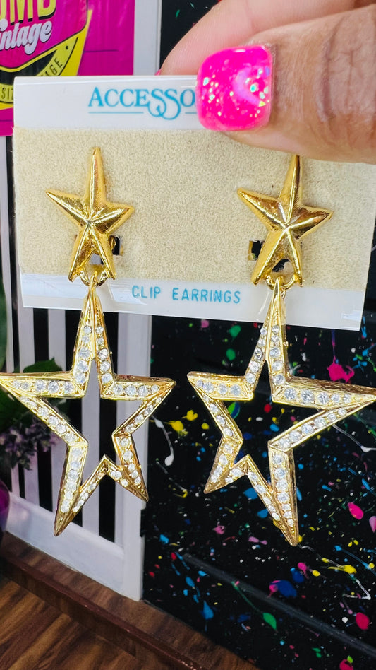 Vintage Star (Metal) Clip On Earrings