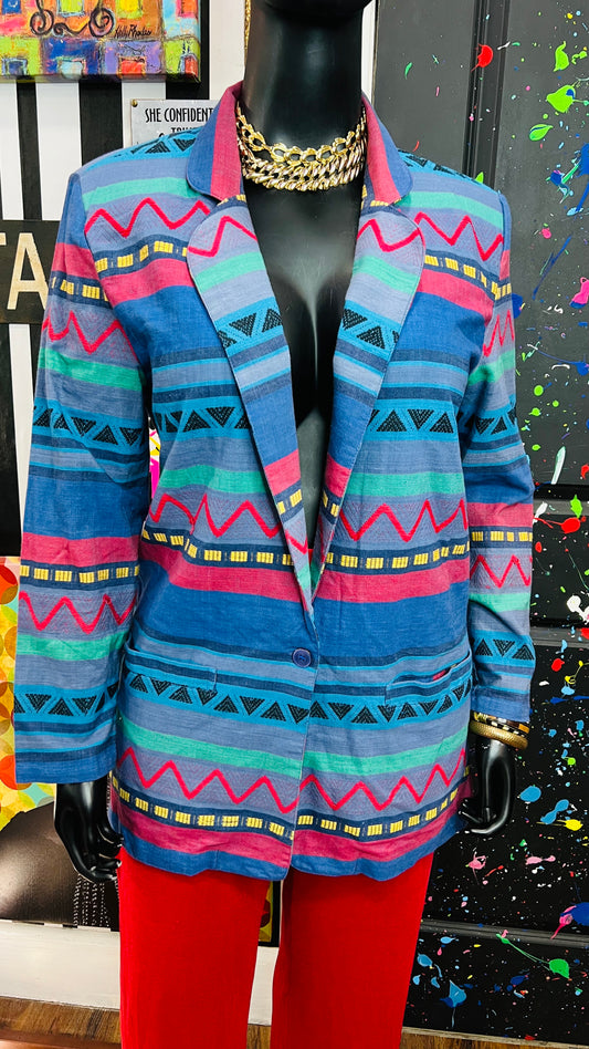 Vintage Tribal Print Blazer (18)