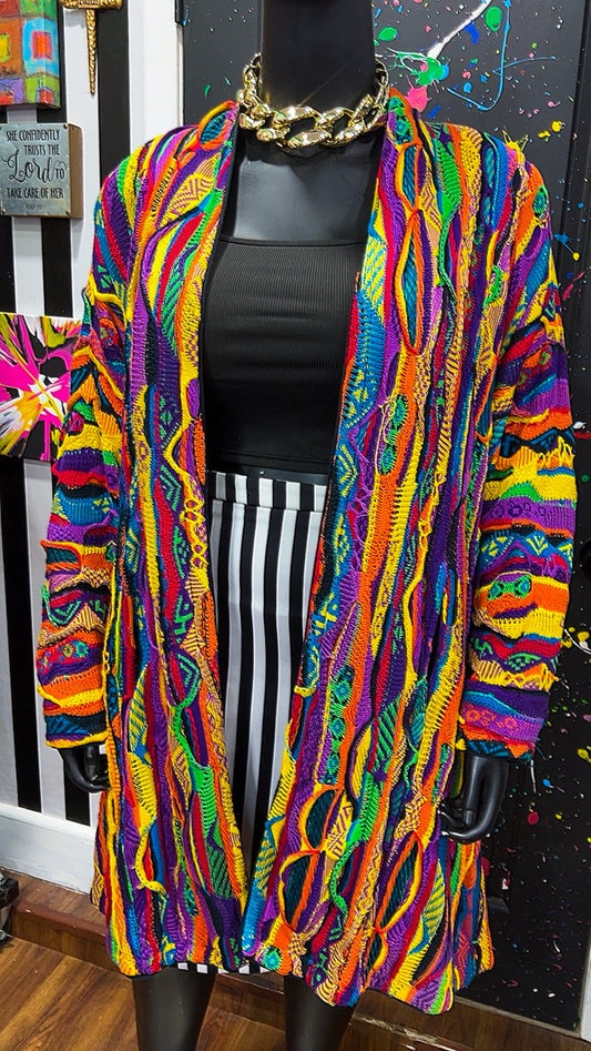 Vintage Coogi Wool (Fully Lined) Knit Duster- Has Shoulder Pads (22/24) *KC