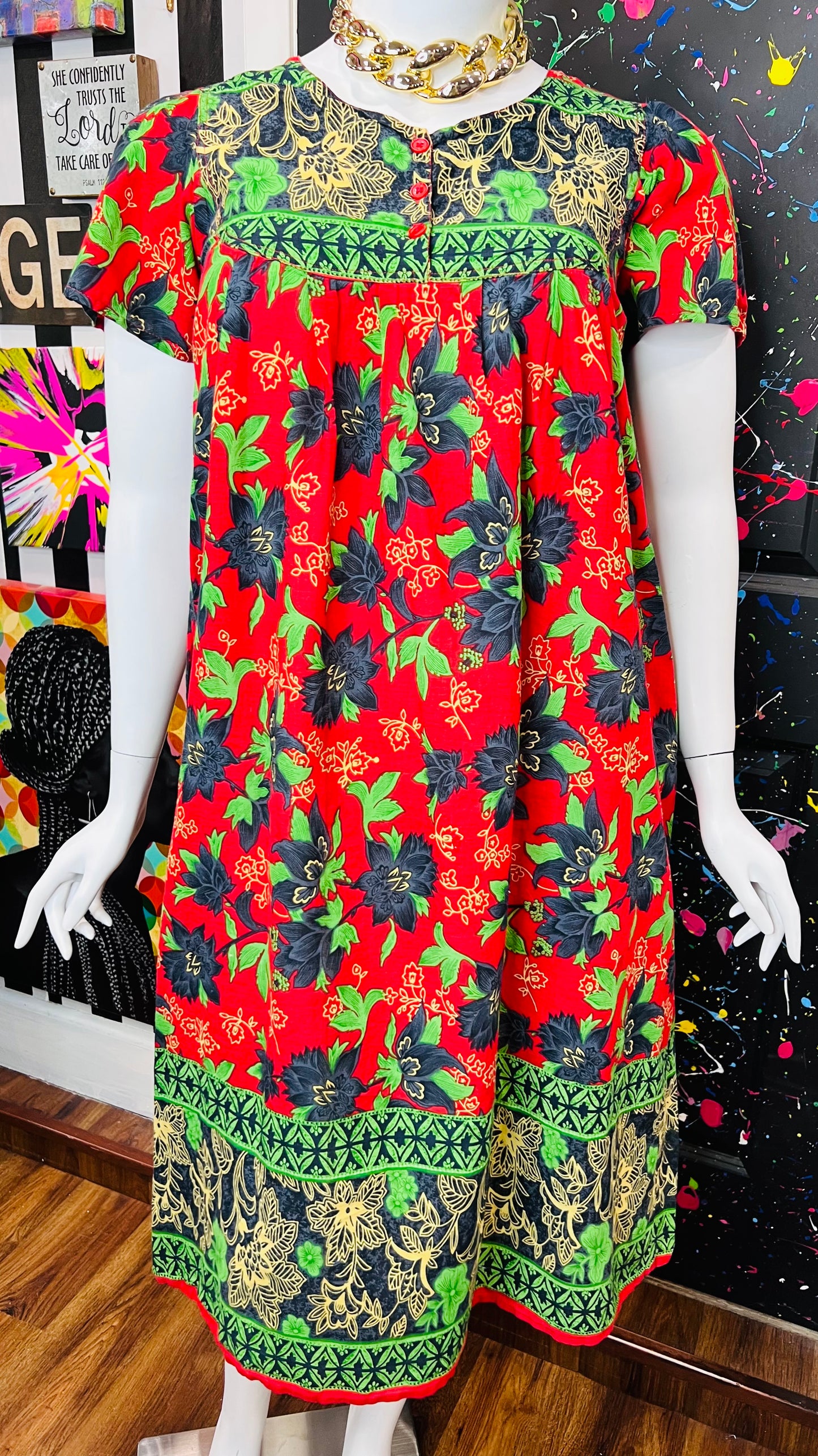 Vintage Floral House Dress (14)