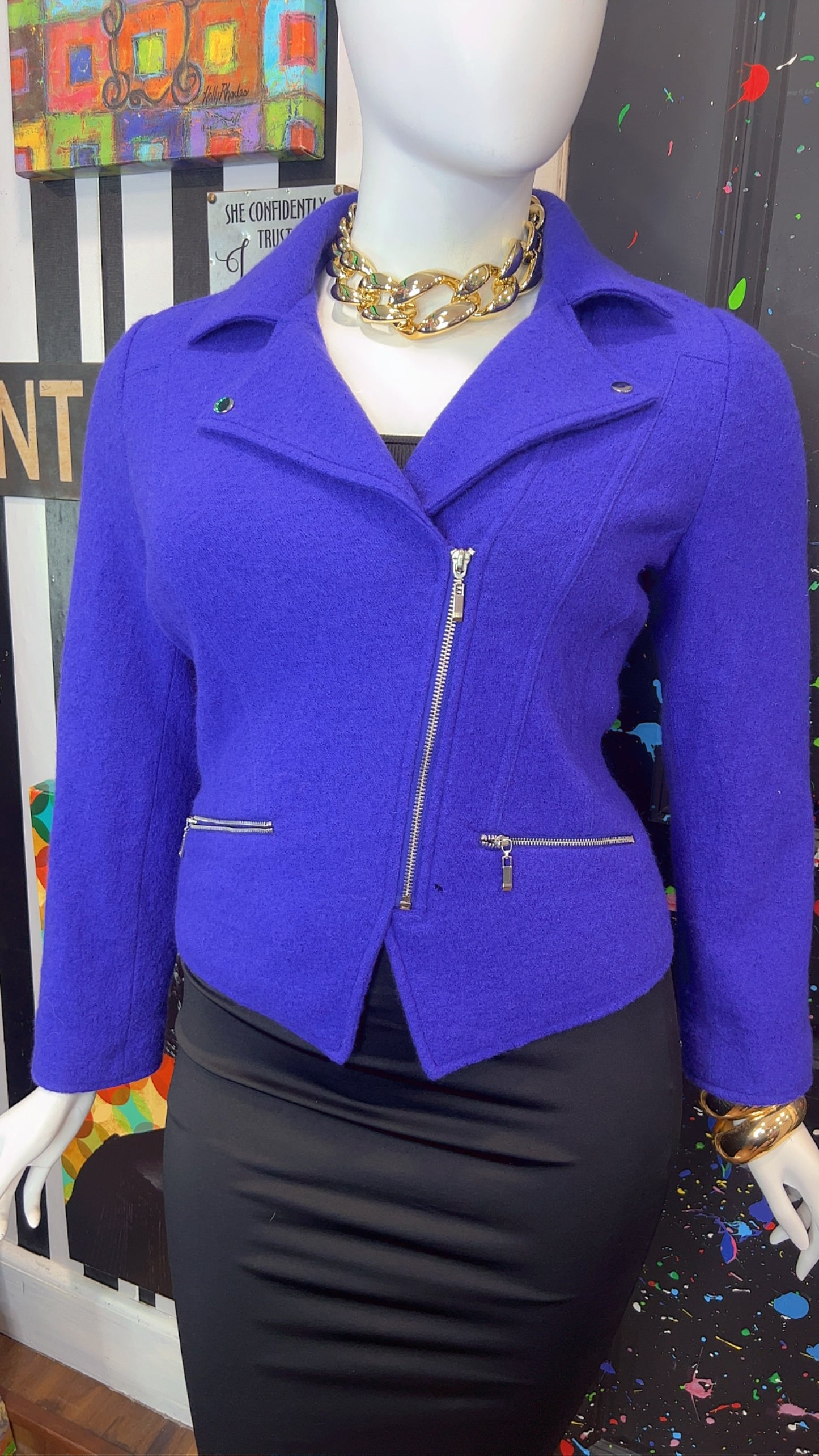 Vintage Cropped Purple Blazer (14)