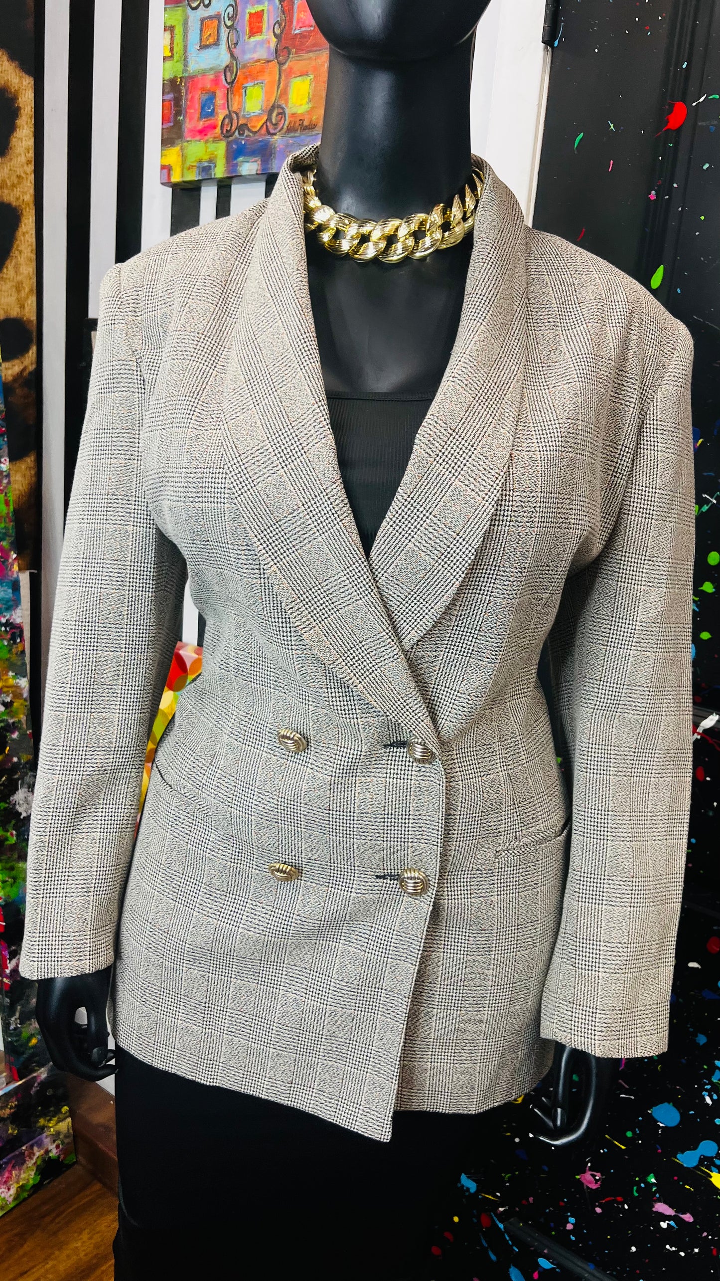 Vintage Plaid Blazer (16W)
