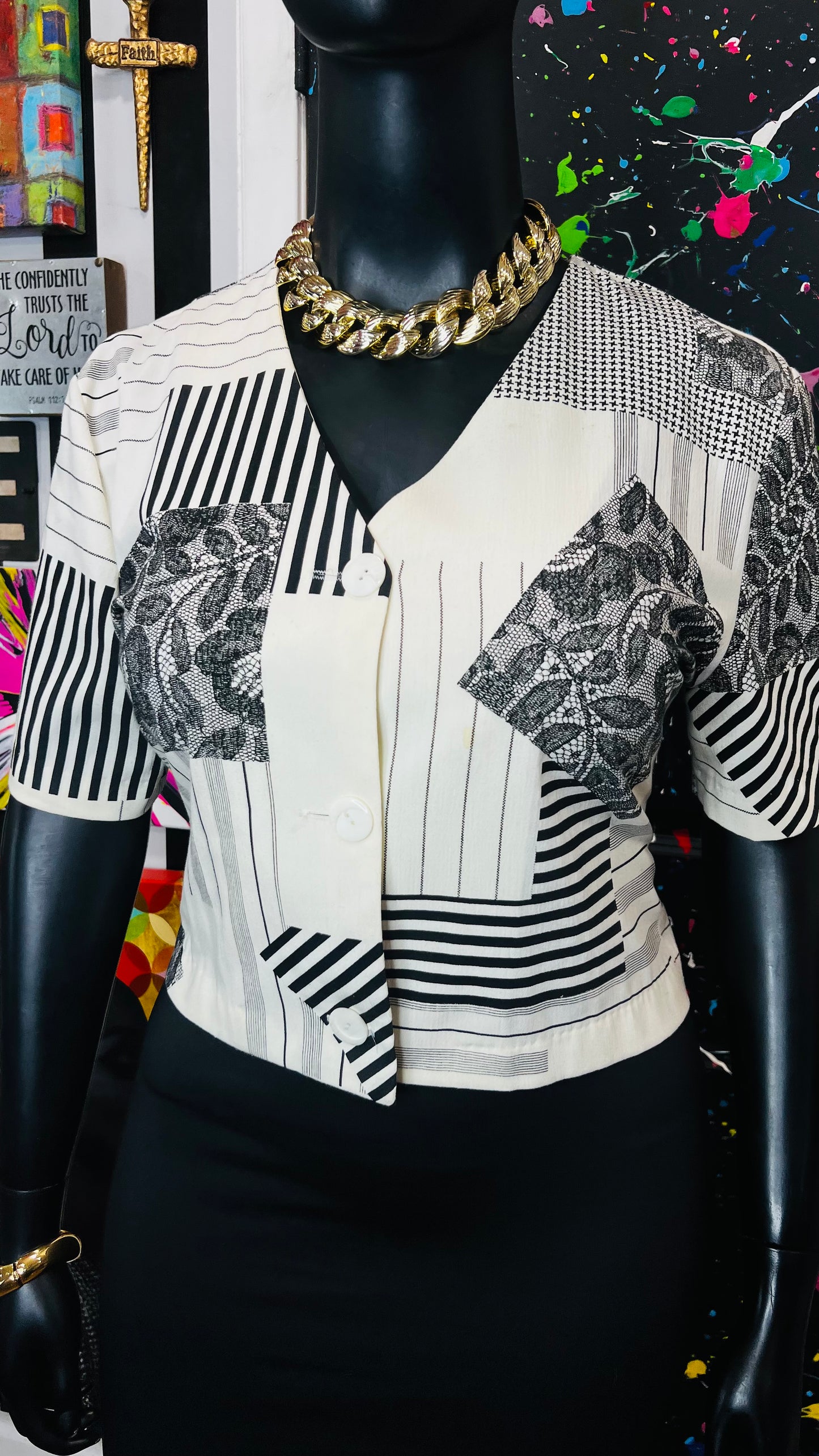 Vintage Cropped Piano Blouse (14)