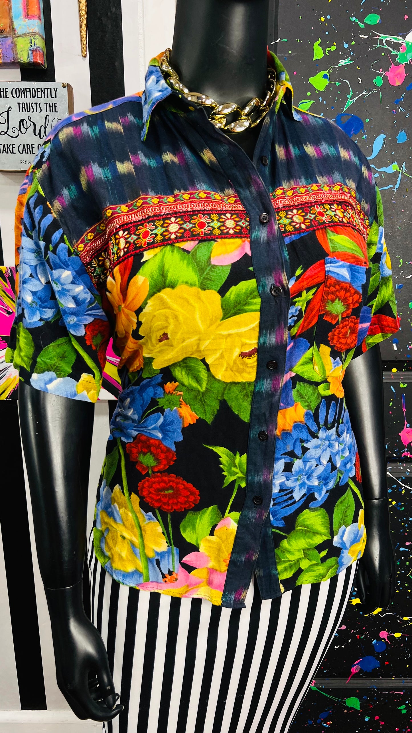 Vintage Rayon Floral Blouse (16)