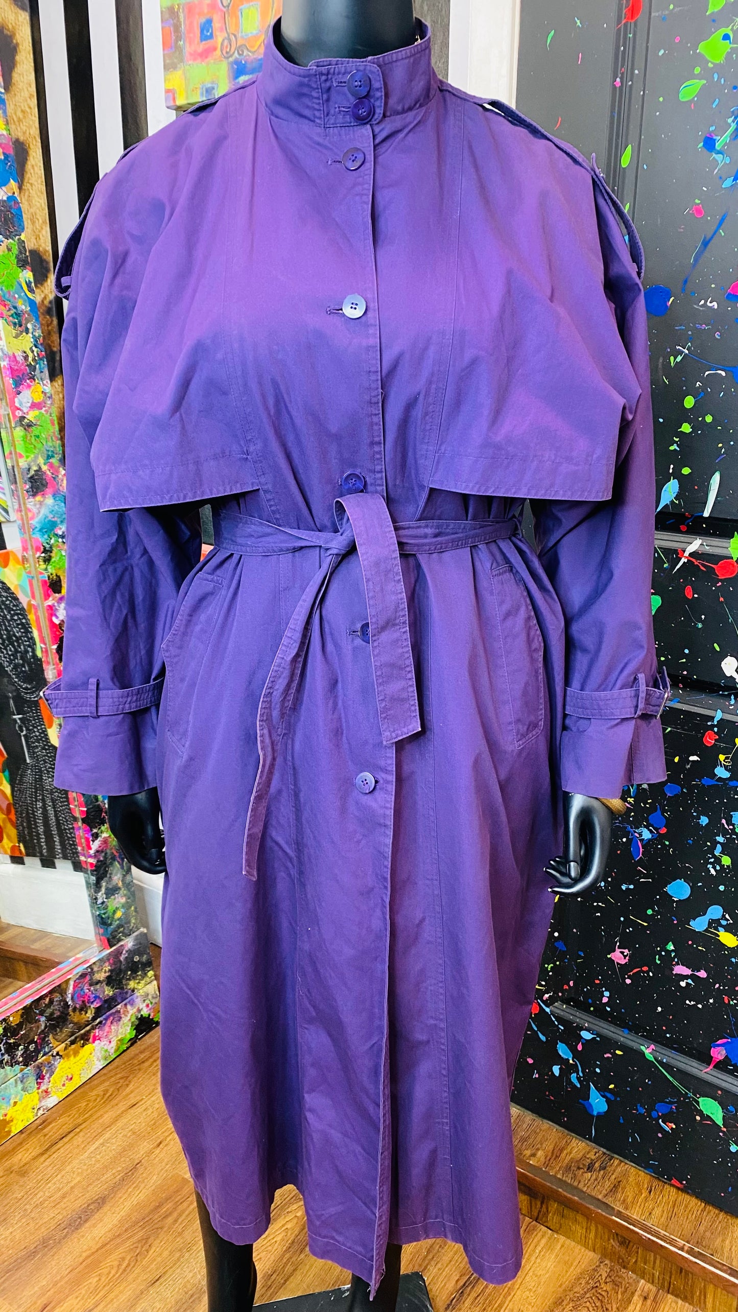 Vintage Purple Trench Coat (16)