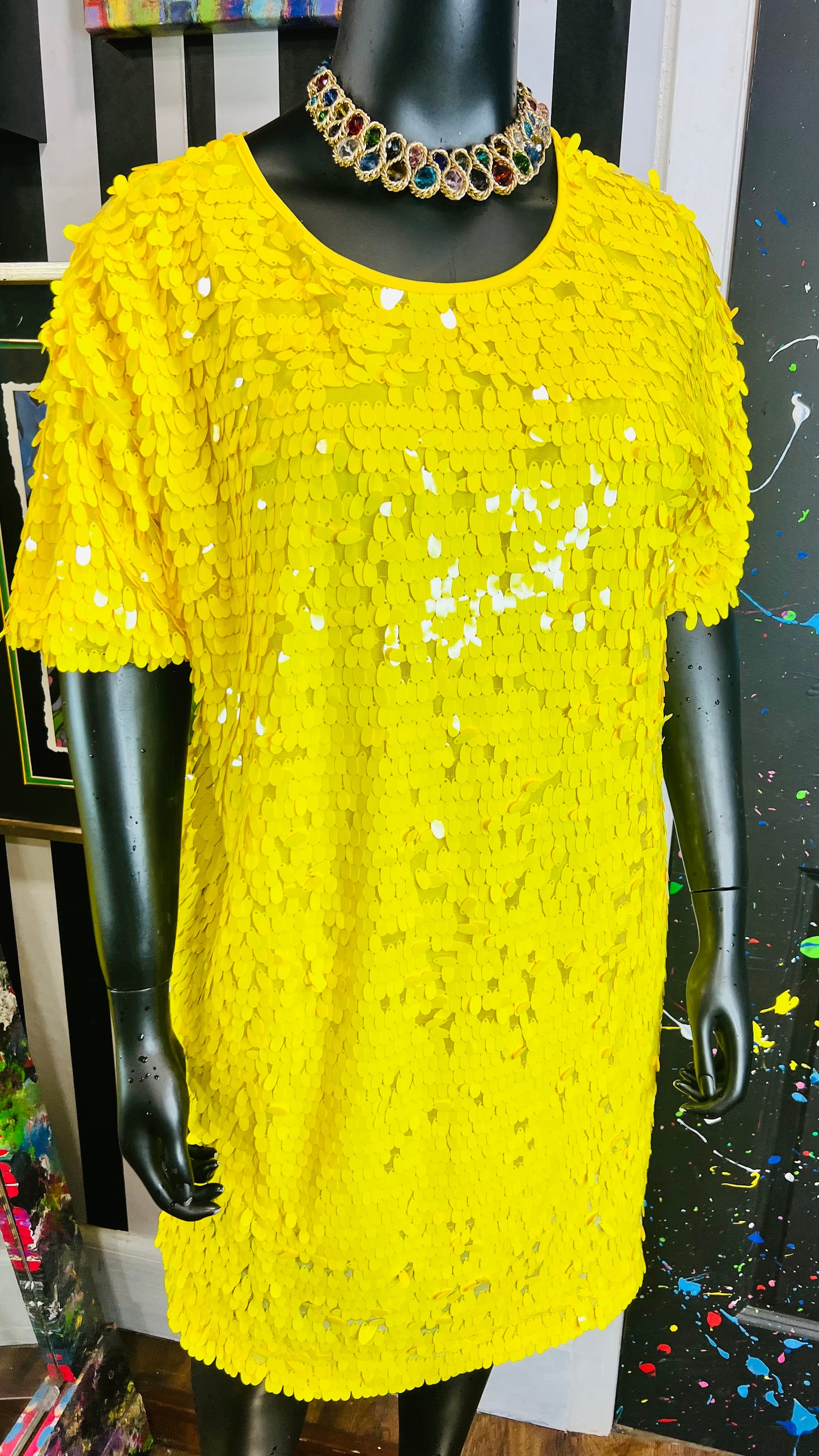 Eloquii Yellow Sequin Dress (20)