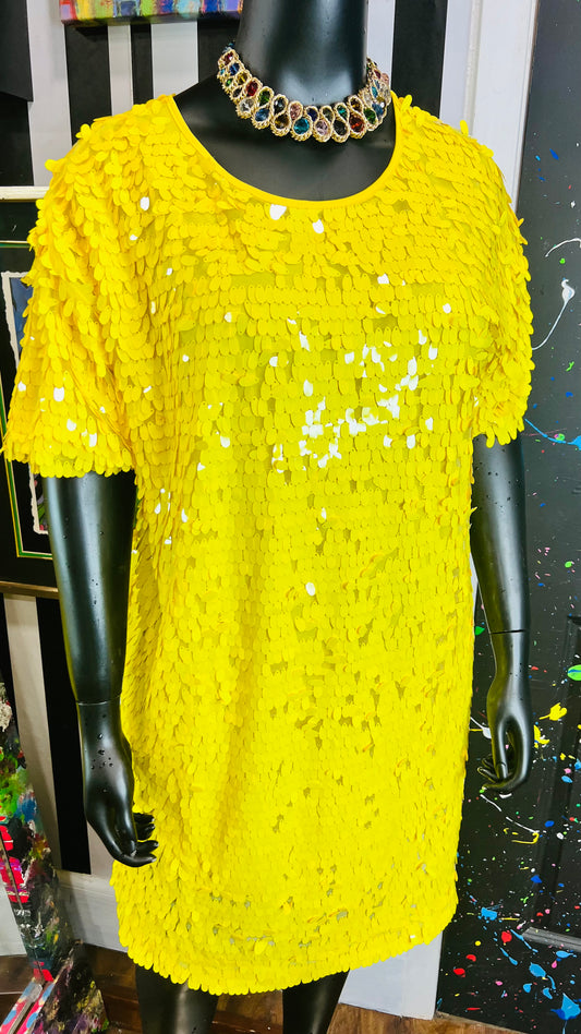 Eloquii Yellow Sequin Dress (20)