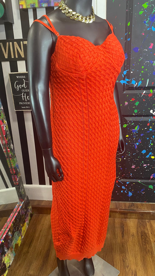 Crochet Orange Dress (14)