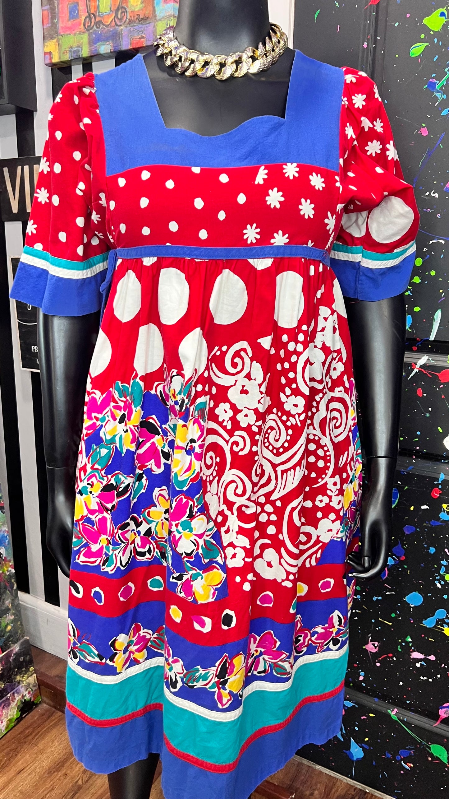 Vintage Color Block Dress (14)