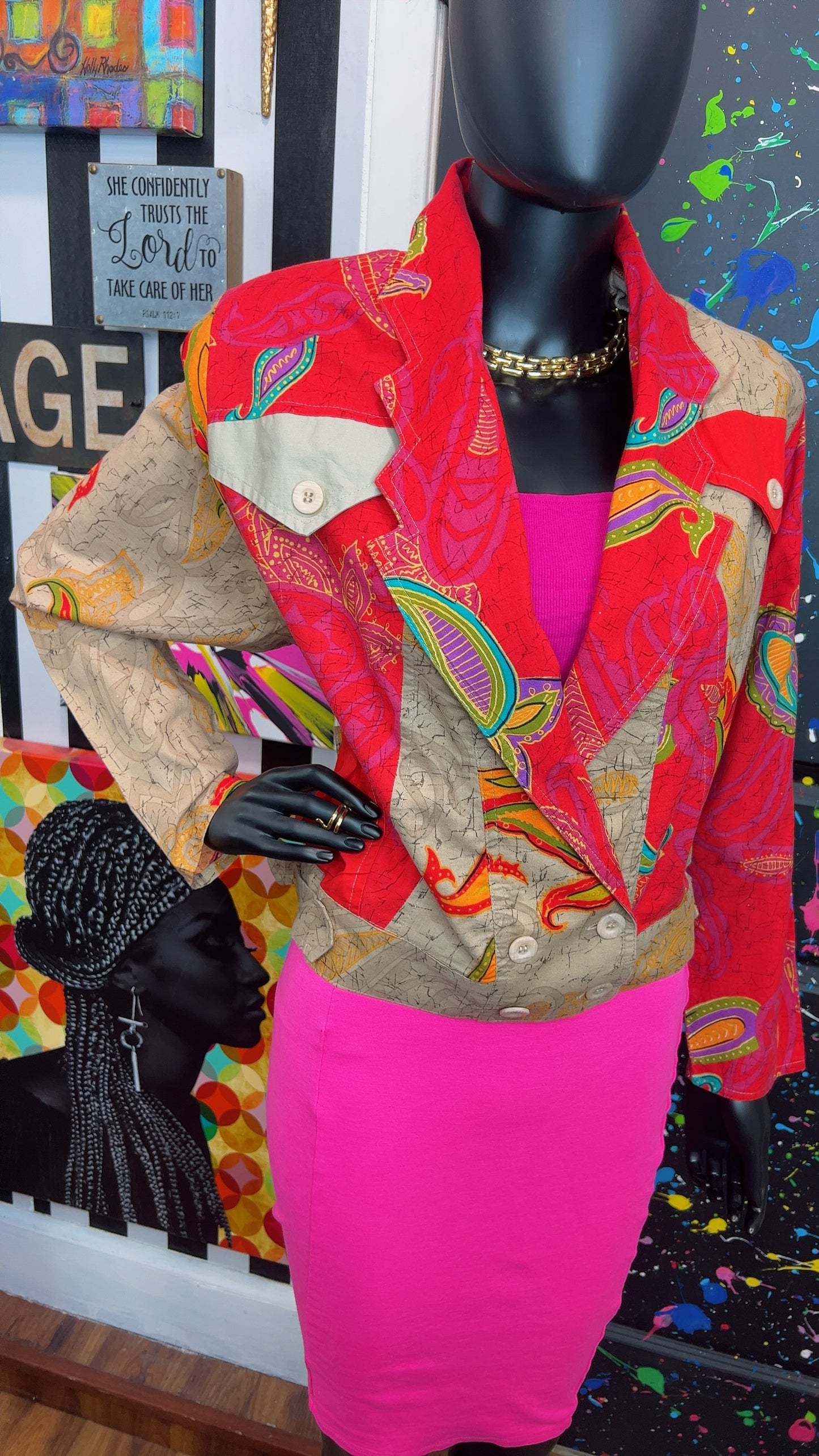 Vintage Western Cropped Blazer Jacket (14)