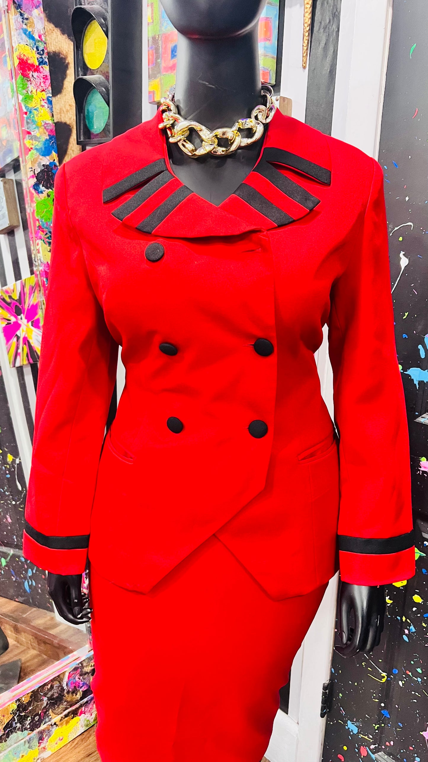 Vintage Black & Red Chad Stevens Blazer (18)