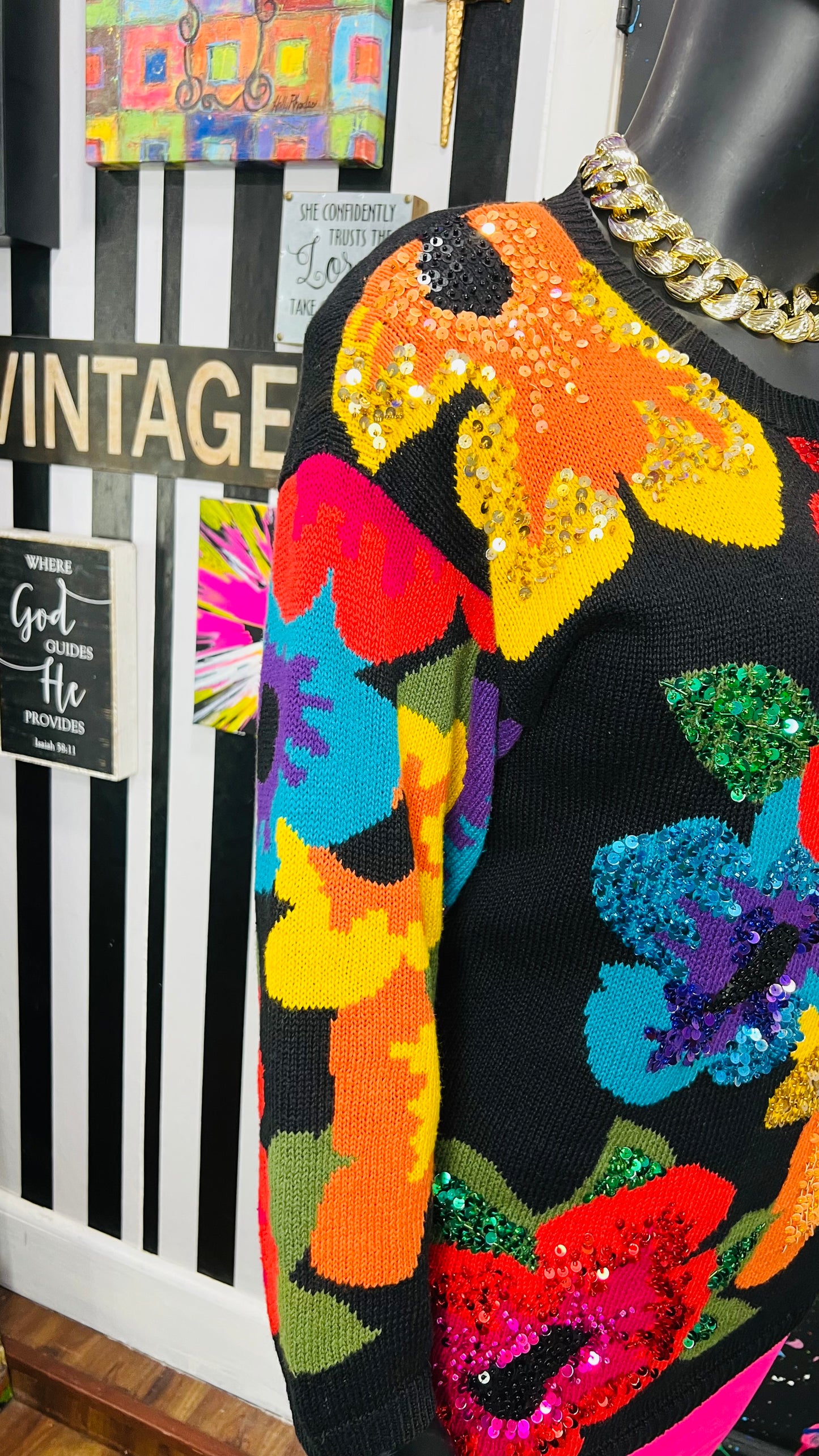 Vintage Sequin Knit Sweater (18)
