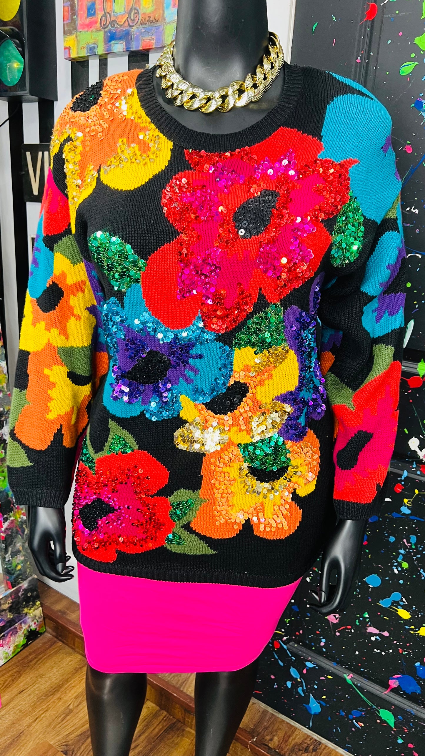 Vintage Sequin Knit Sweater (18)