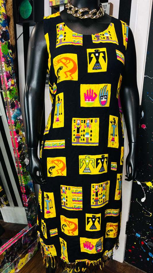 Vintage Rayon Traditional African Dress (OS)