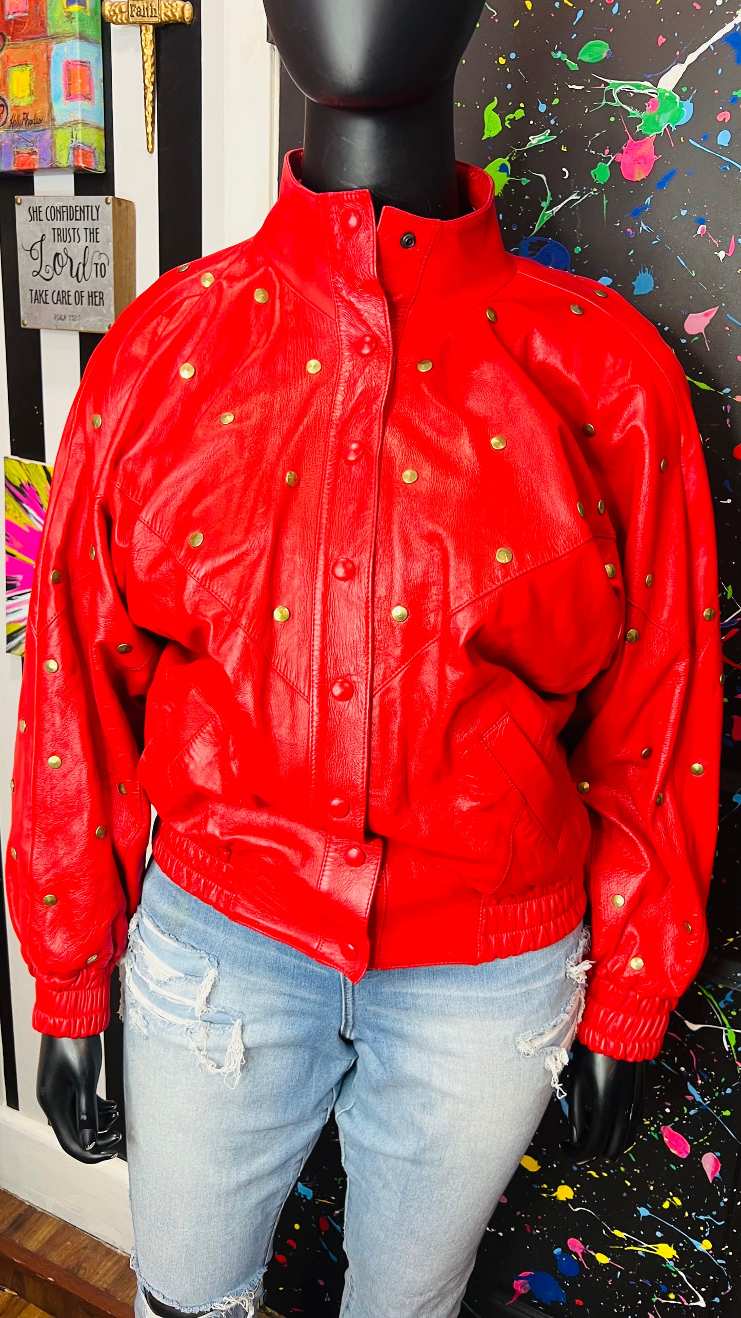 Vintage Lillie Rubin Studded Leather Jacket (14)