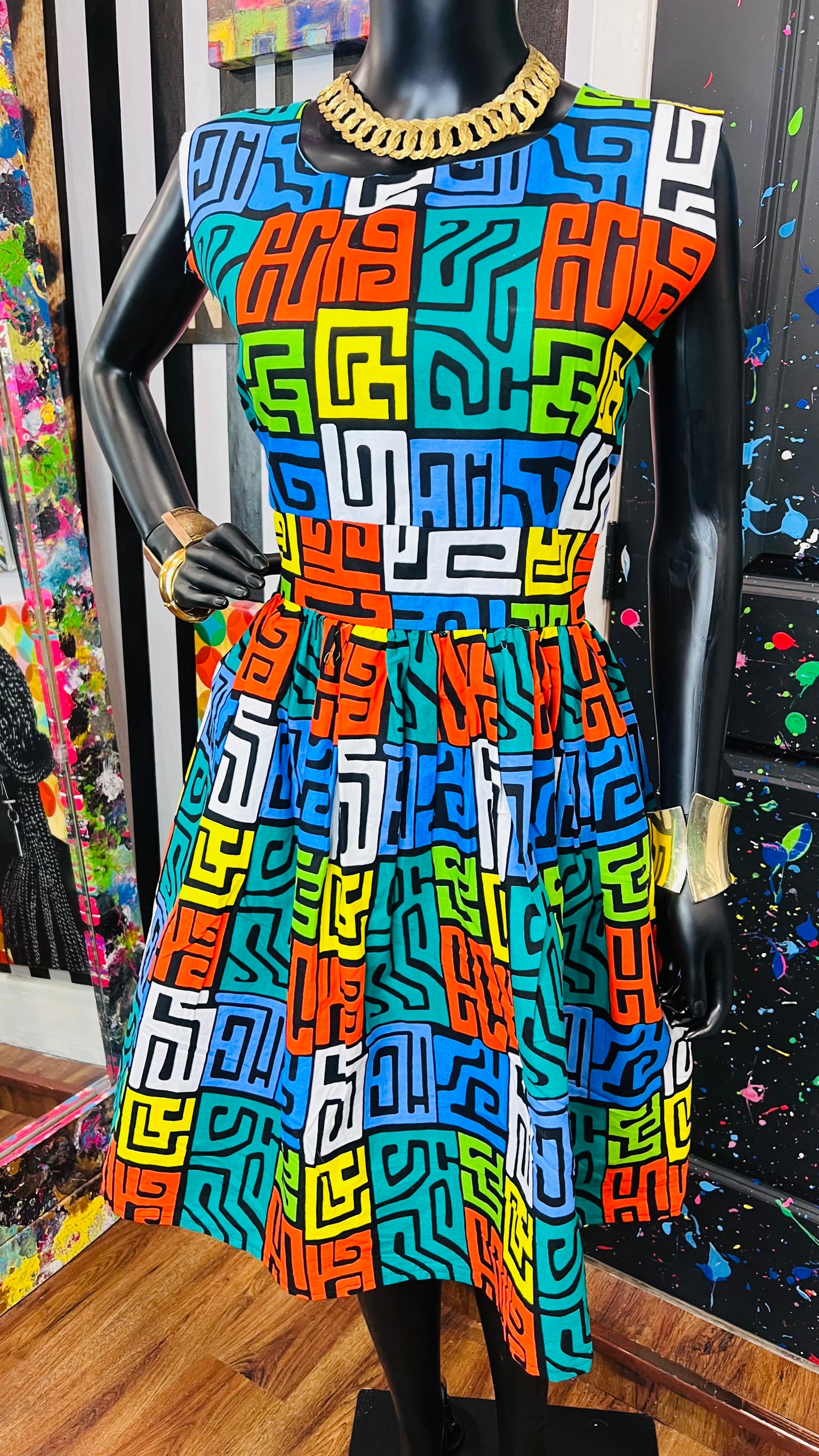 African Cotton Dress Handmade (12)