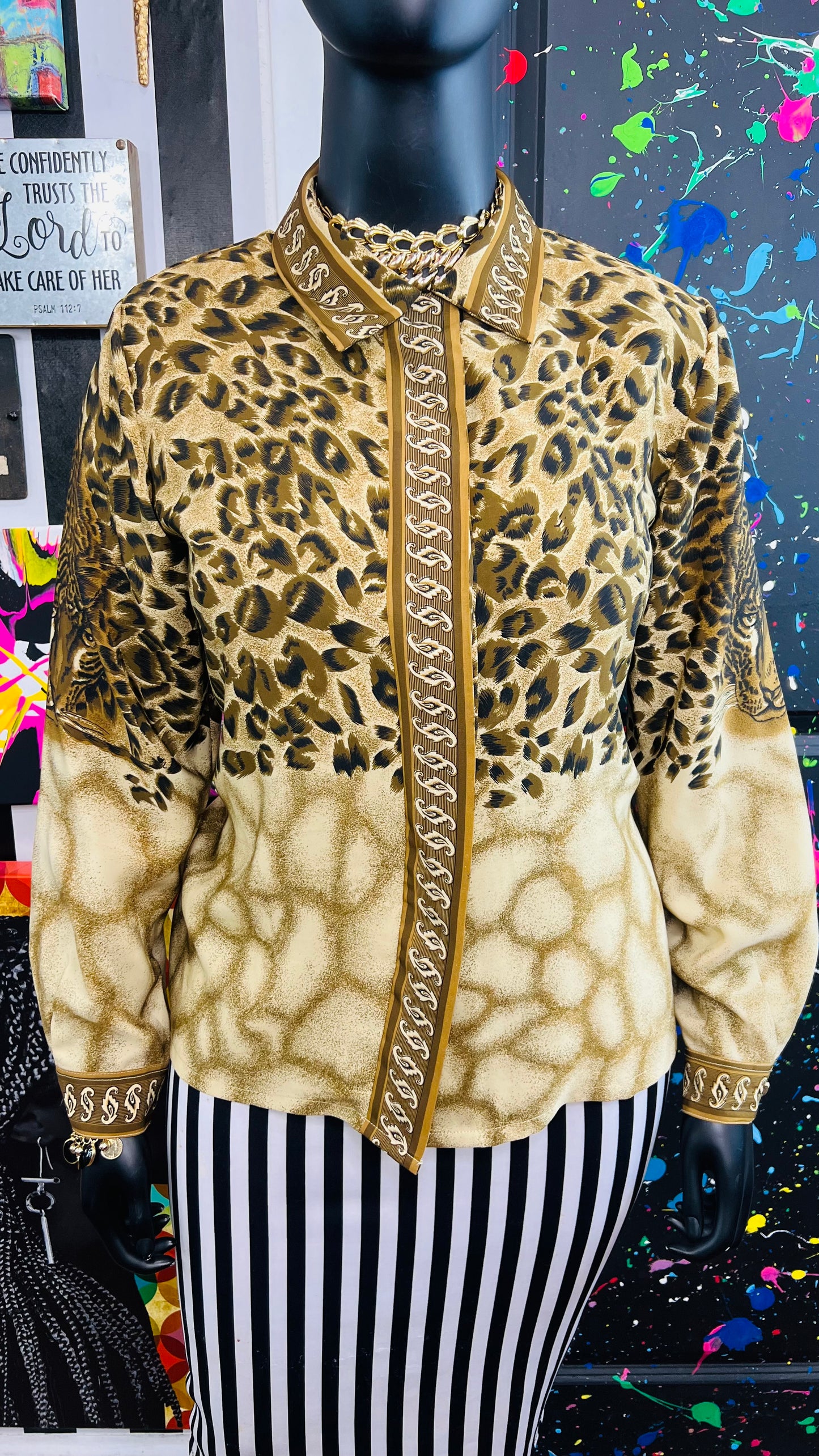 Vintage Tiger Polyester Blouse (16)