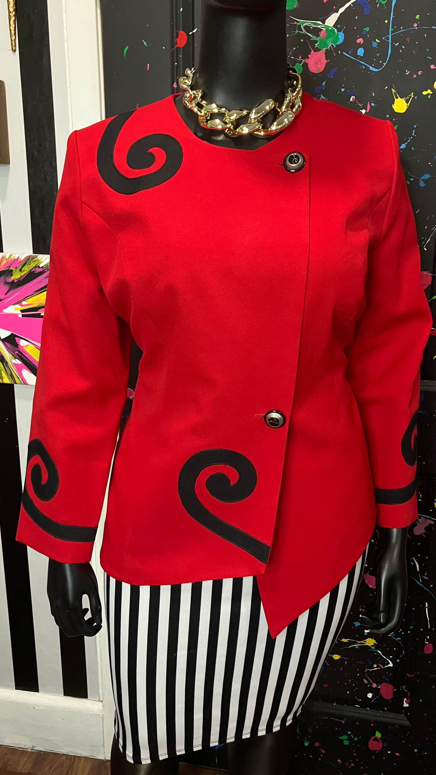 Vintage Red & Black Blazer (18W)