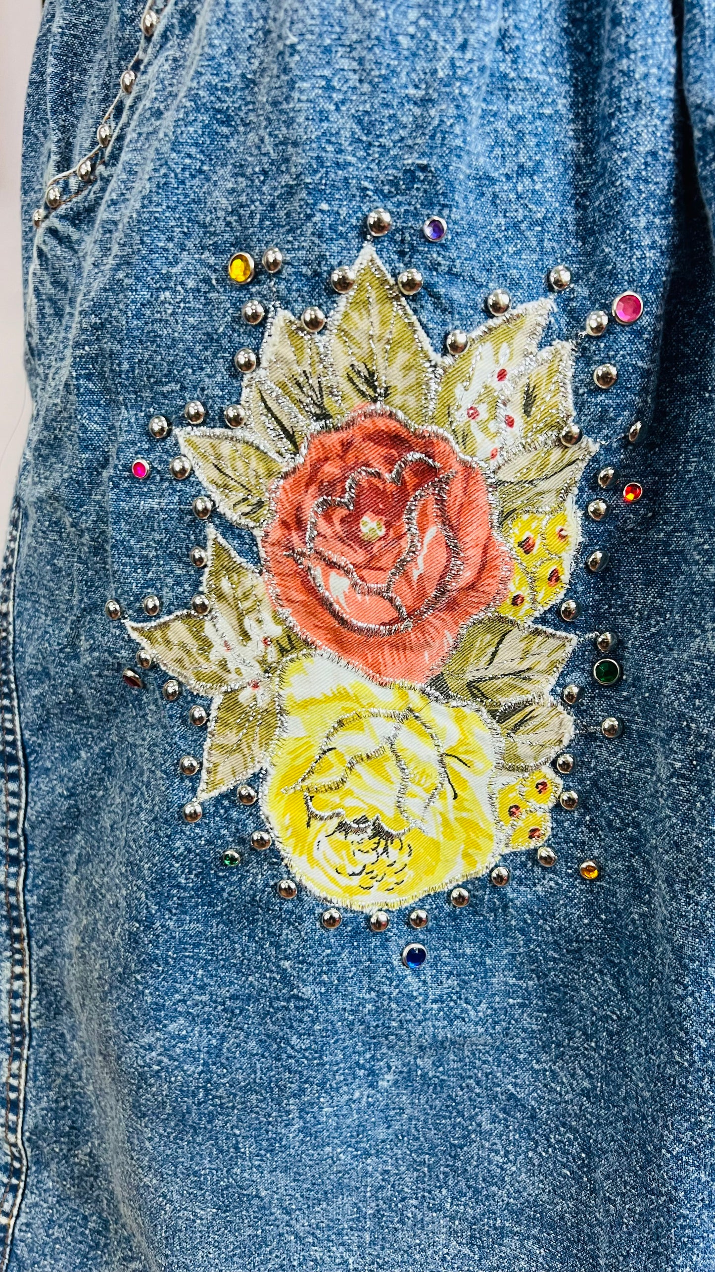 Vintage Denim High Waisted Stone Washed Skirt (20)