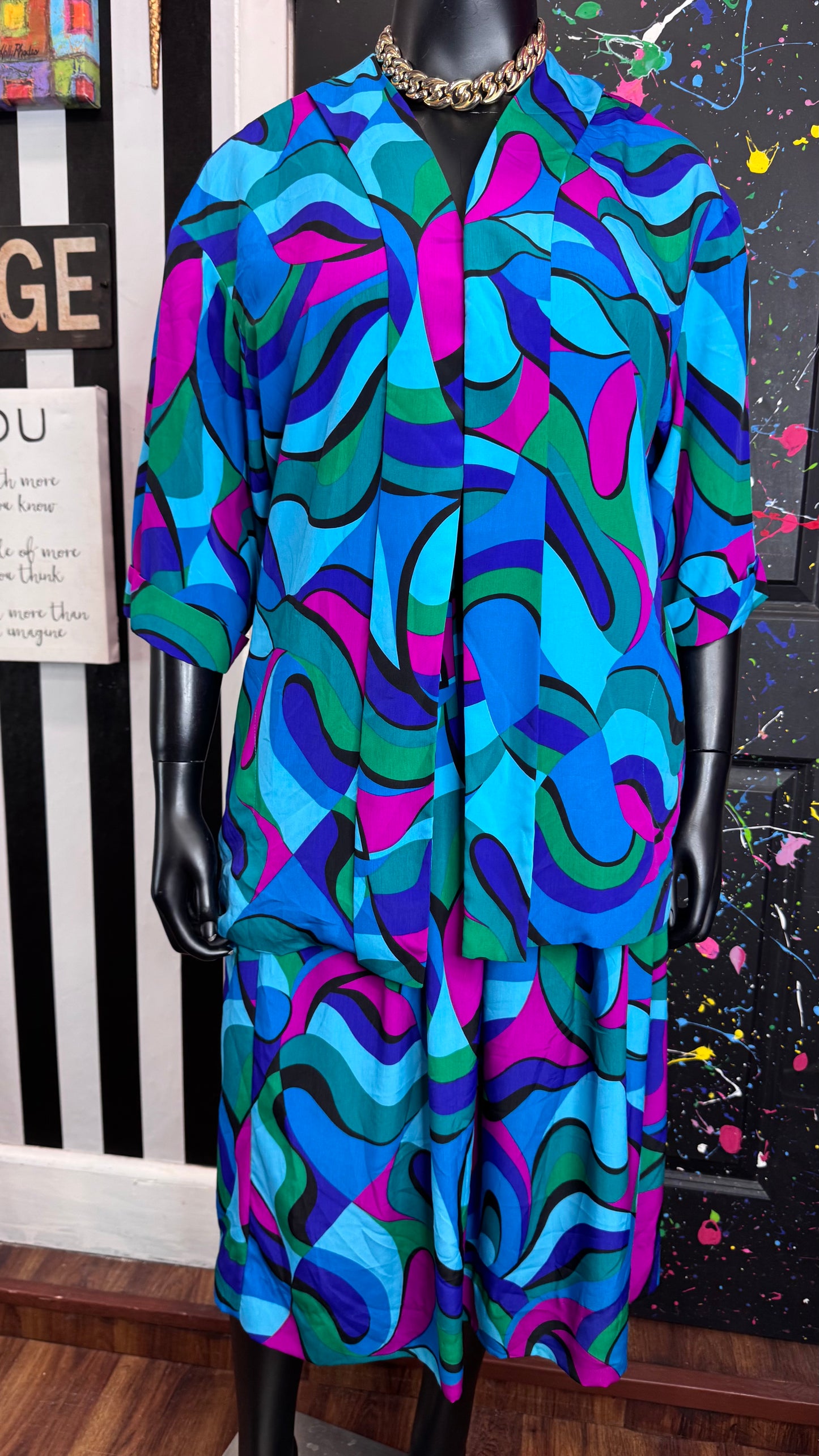 Vintage Abstract Skirt Set (12)