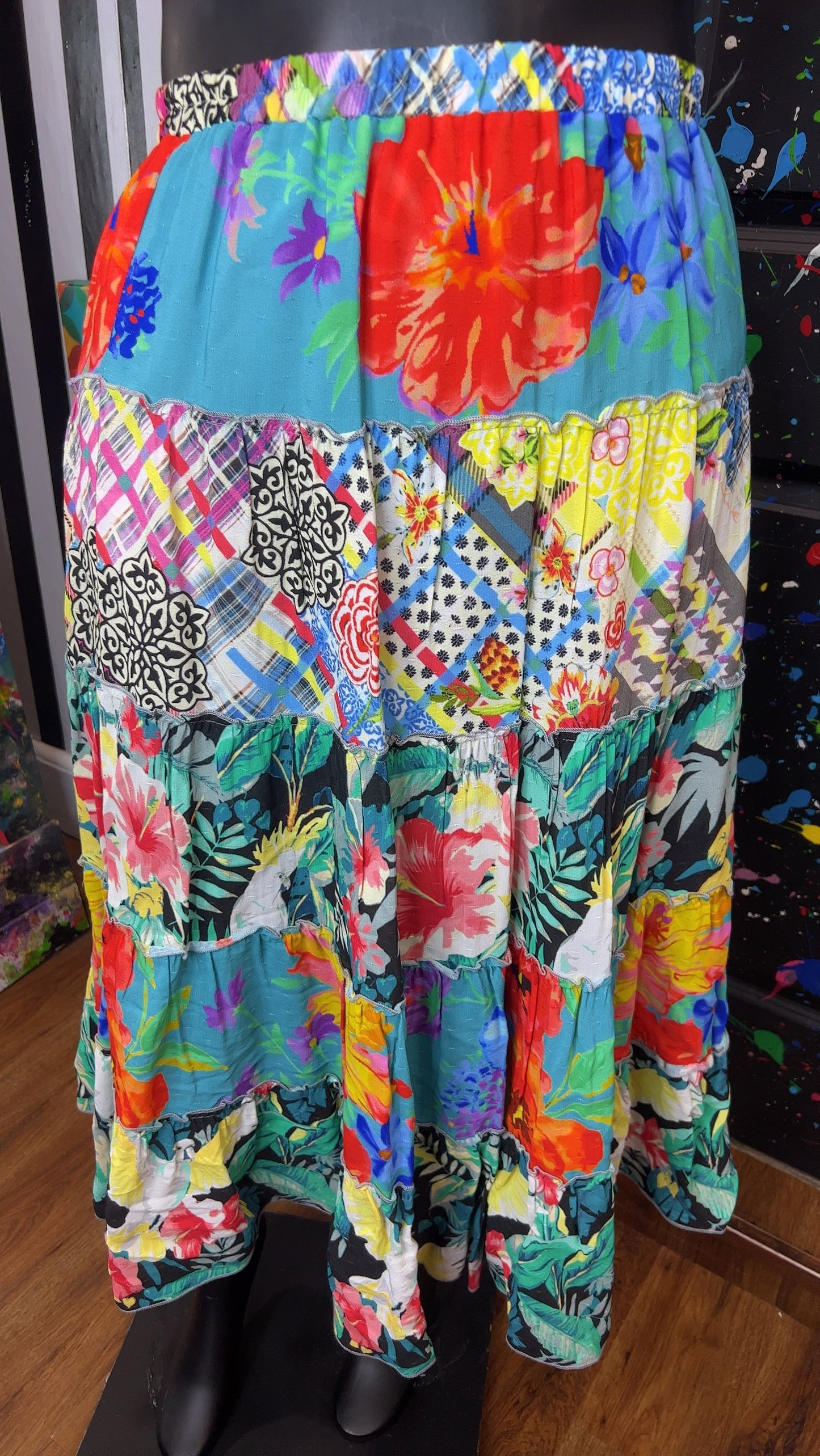 Abstract Patchwork Skirt (16)