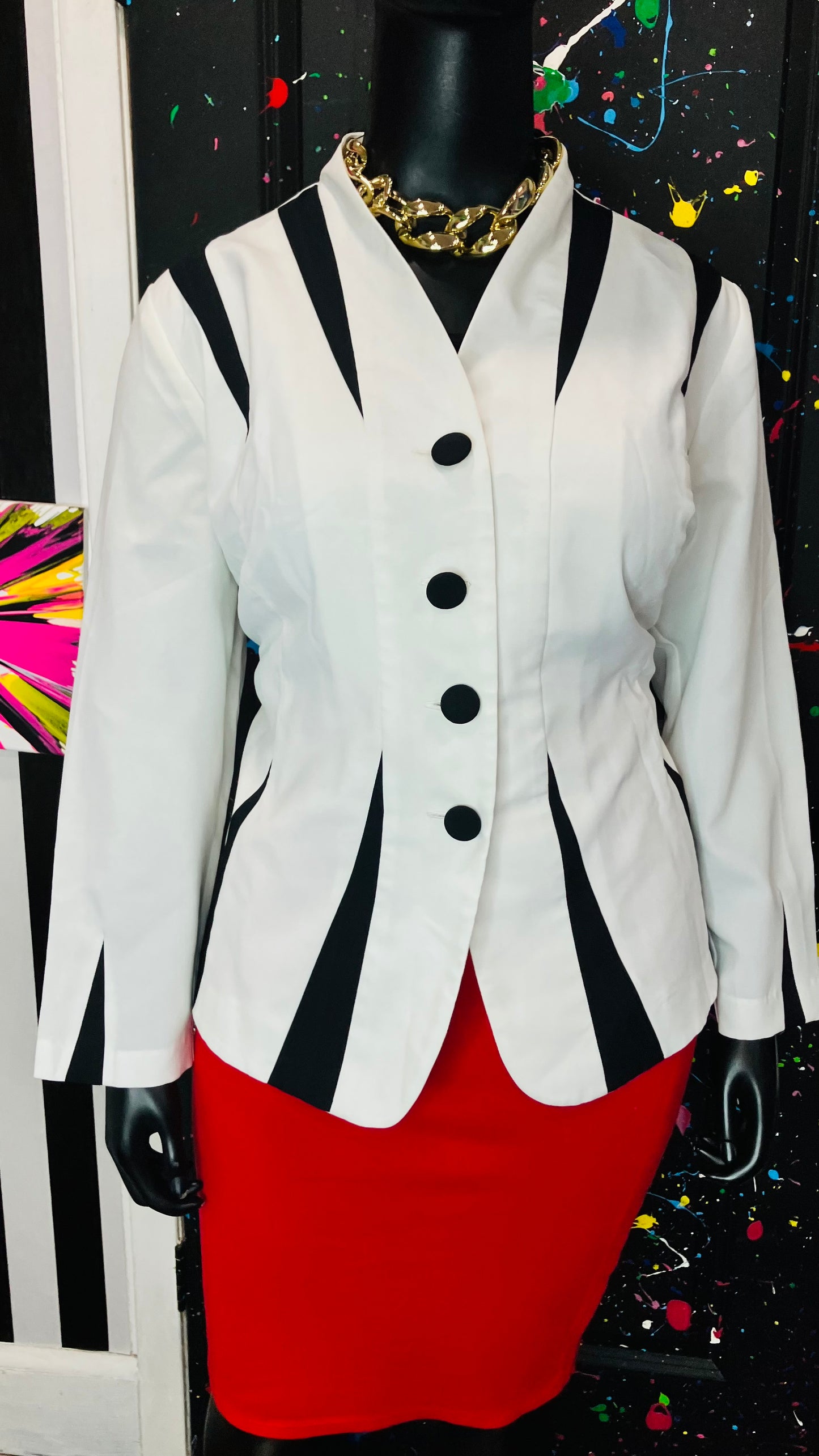 Vintage Black & White Blazer (24WP)