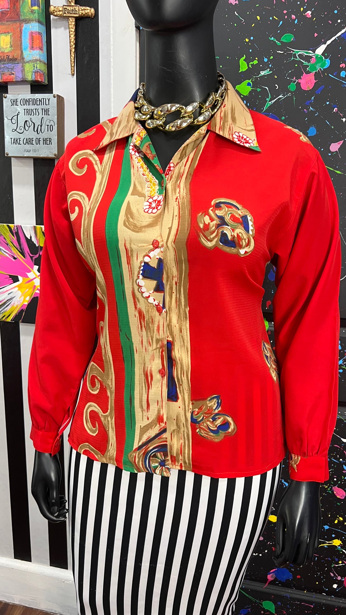 Vintage Abstract 90’s Blouse (14)
