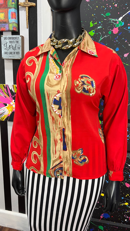 Vintage Abstract 90’s Blouse (14)