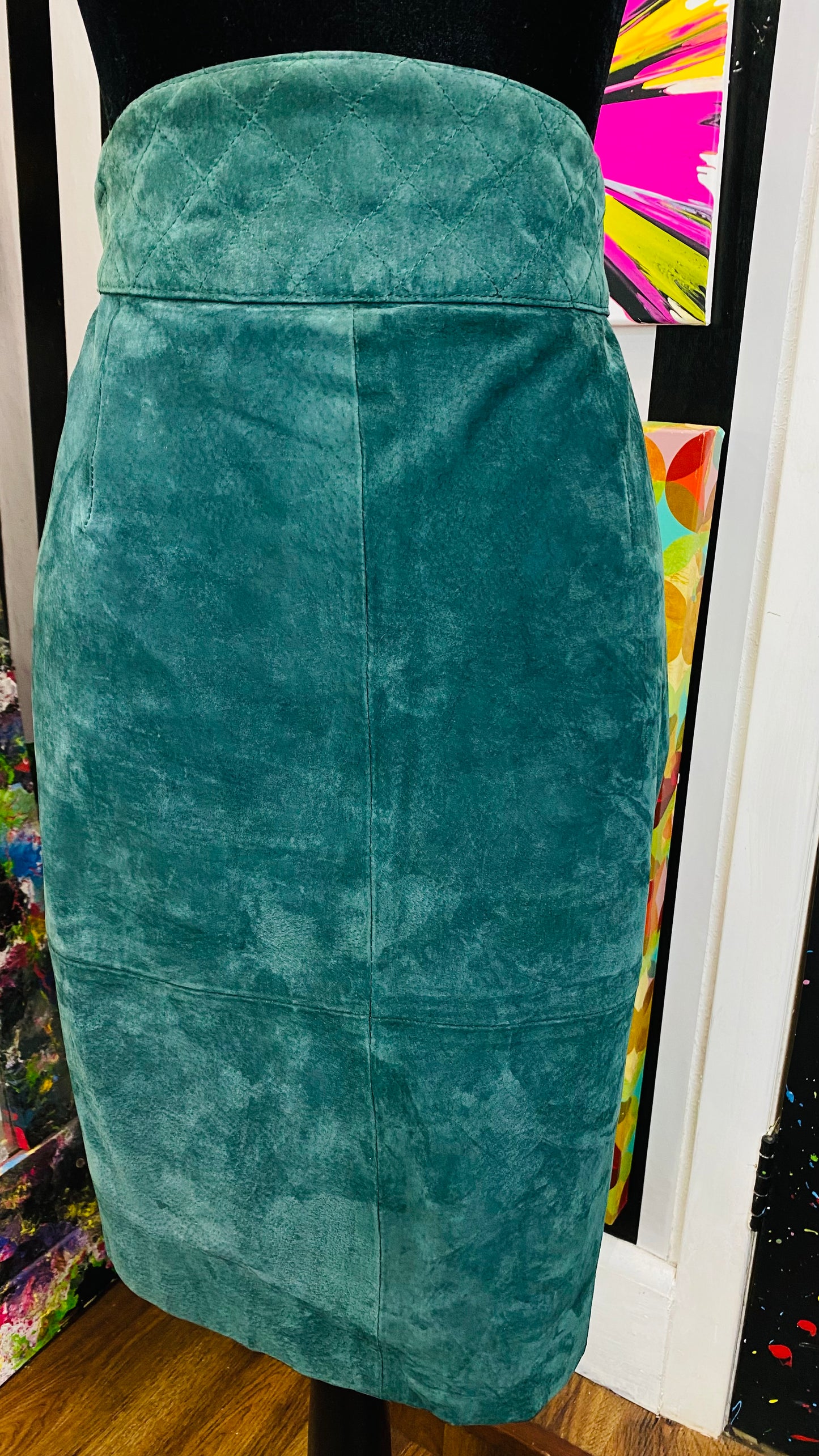 Vintage G III Suede Genuine Leather Skirt (16)