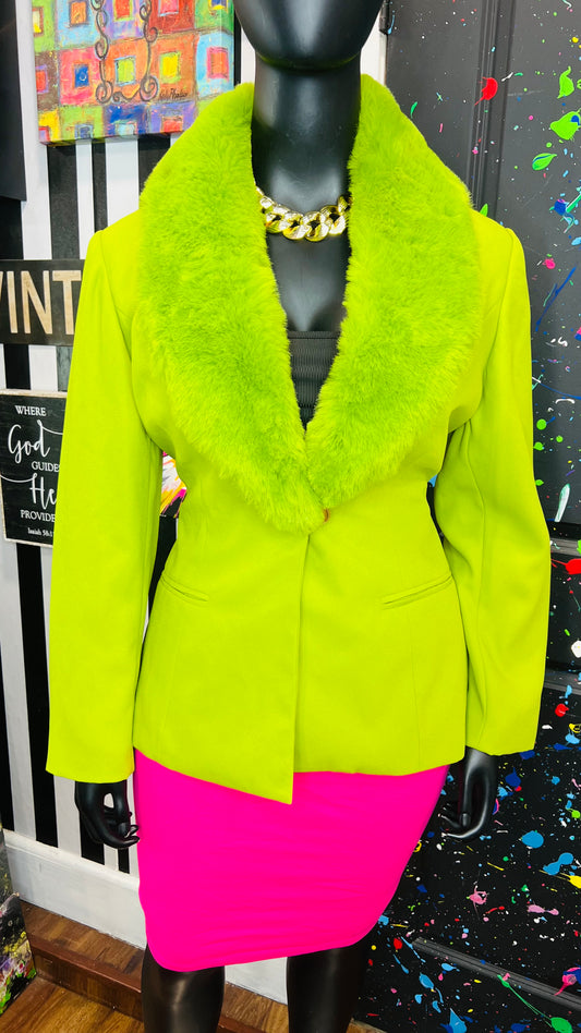 Vintage Furry Collar Blazer (16)
