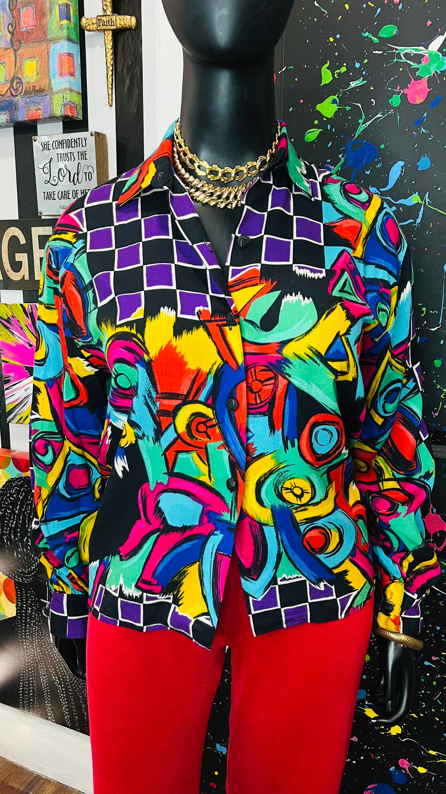 Vintage Abstract 80’s Blouse (14/16)