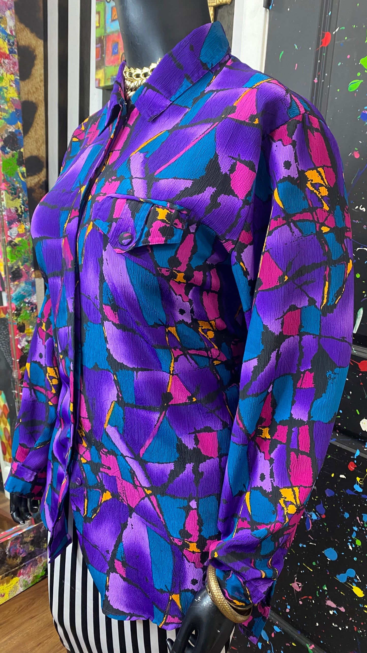 Vintage Abstract 90’s Blouse (18)