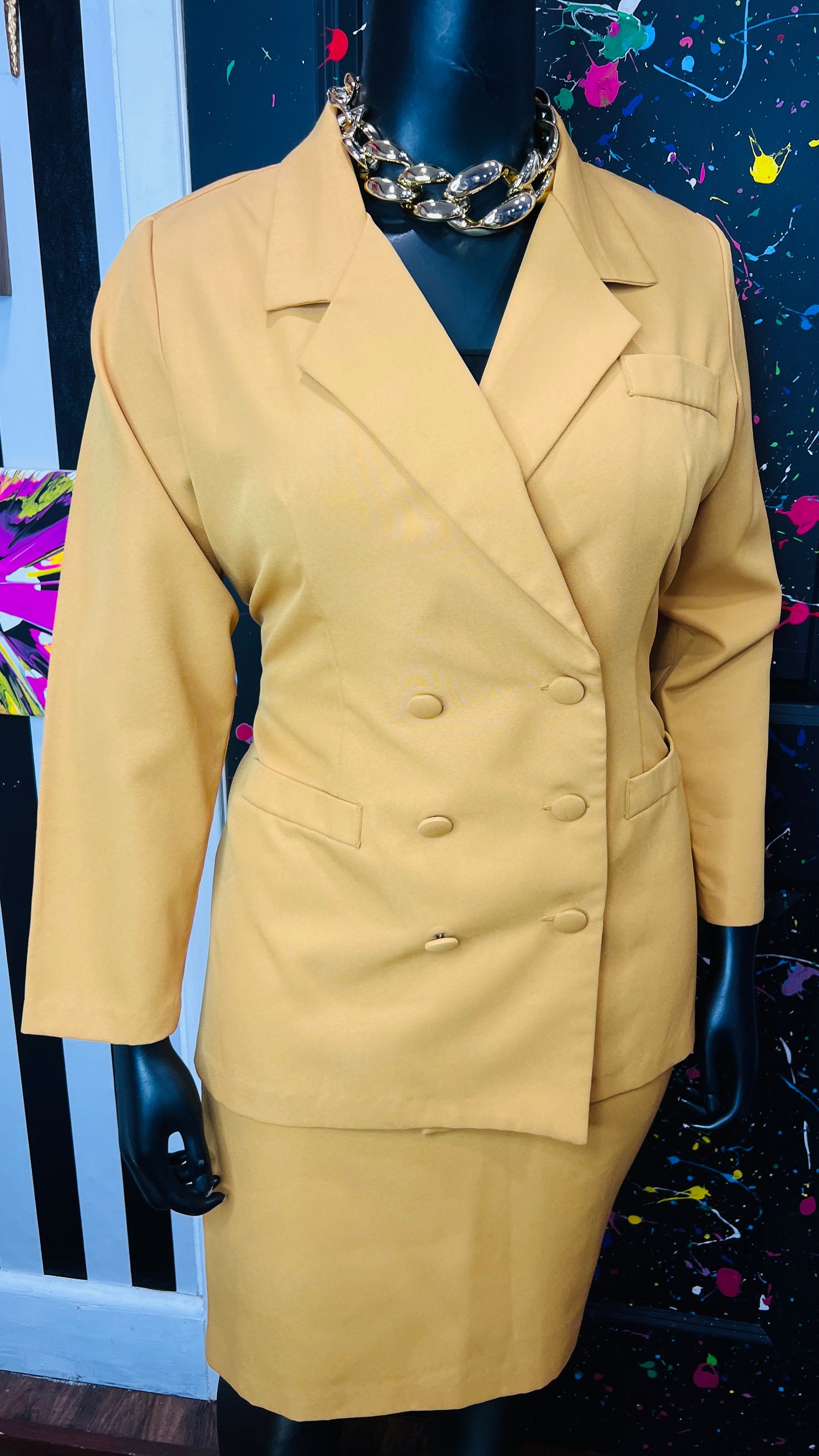Vintage Gold Skirt Suit (16)
