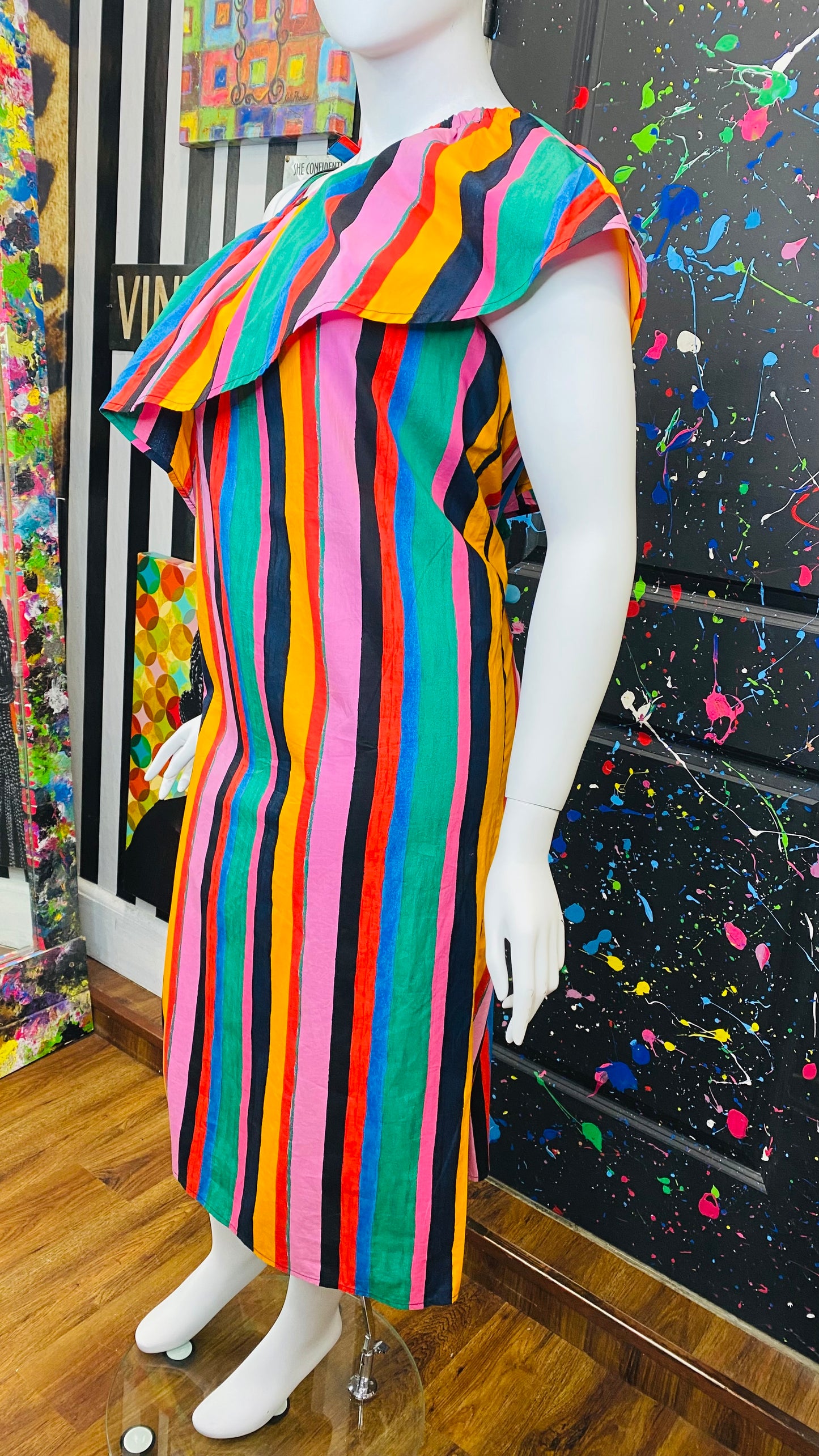 Striped One Shoulder Sun Dress (20)