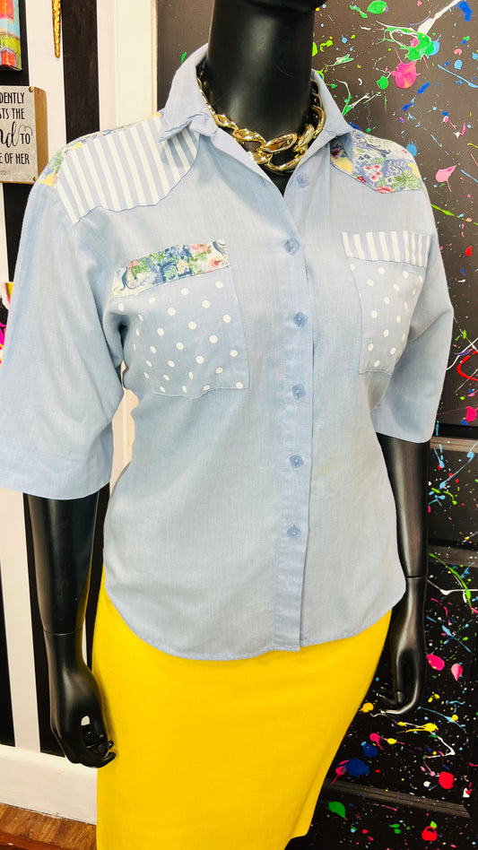 Vintage Tri- Print Blouse (16)