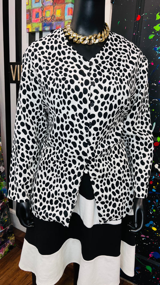 Black & White Animal Print Blouse (24)