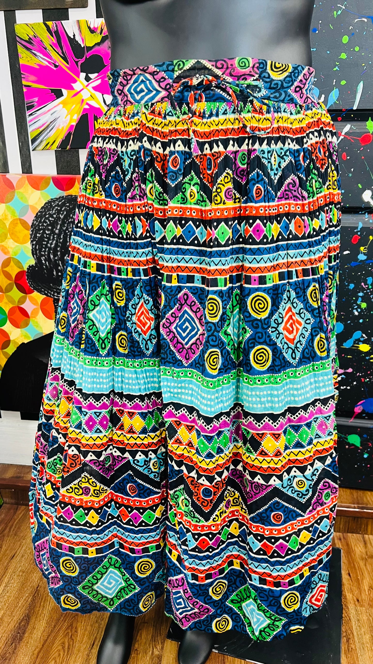 Vintage Rayon Drawstring 90’s Skirt (18)