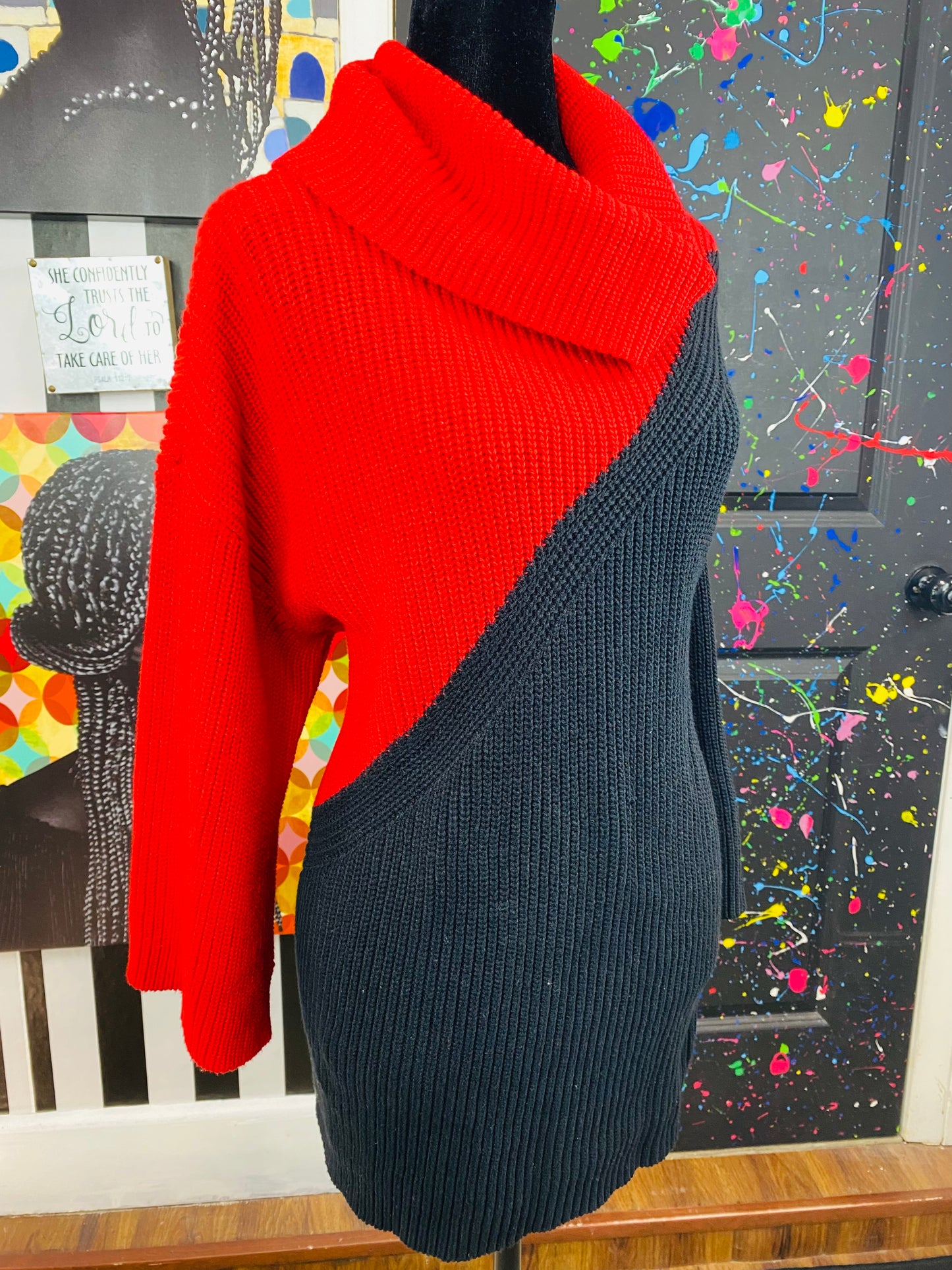 Vintage Black and Red Sweater
