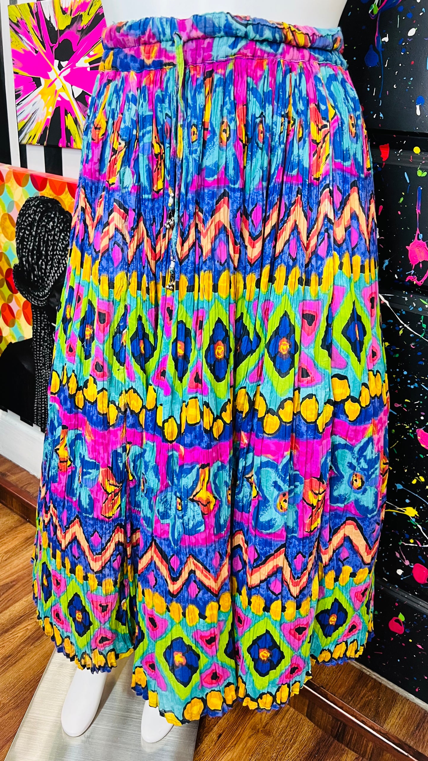 Vintage  Rayon Vibrant Skirt (OS)