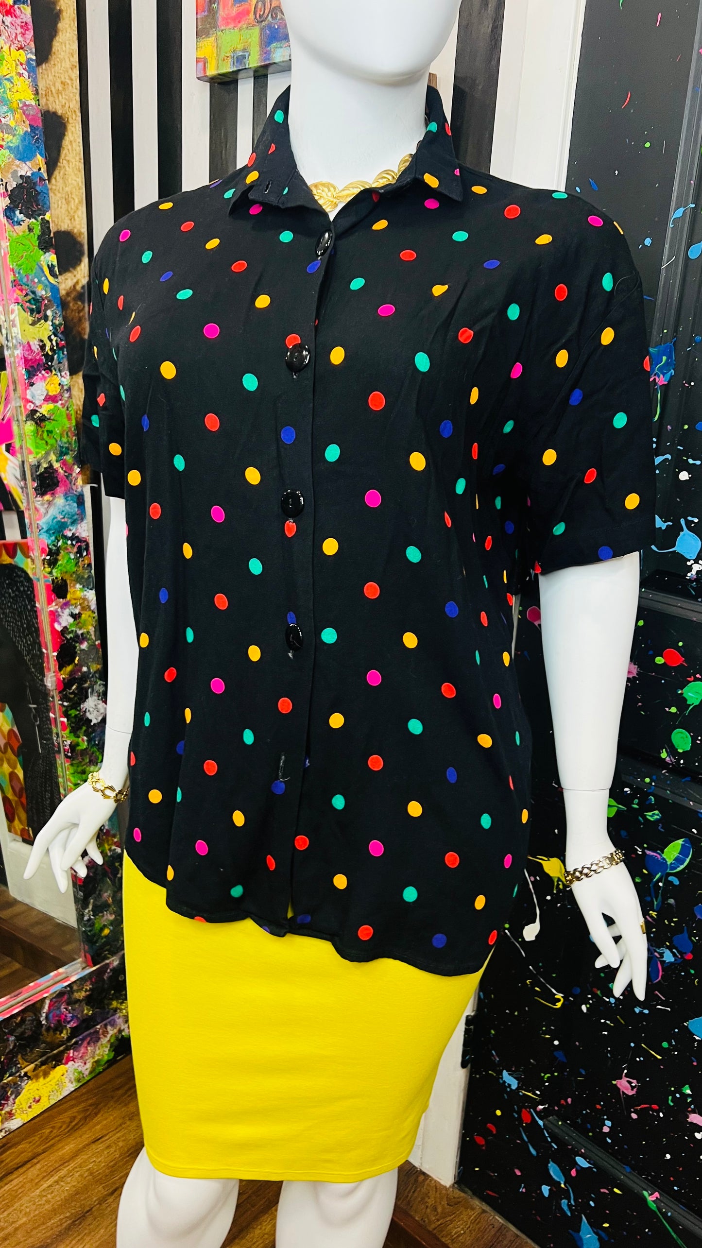 Vintage Polka Dot Blouse (22W)