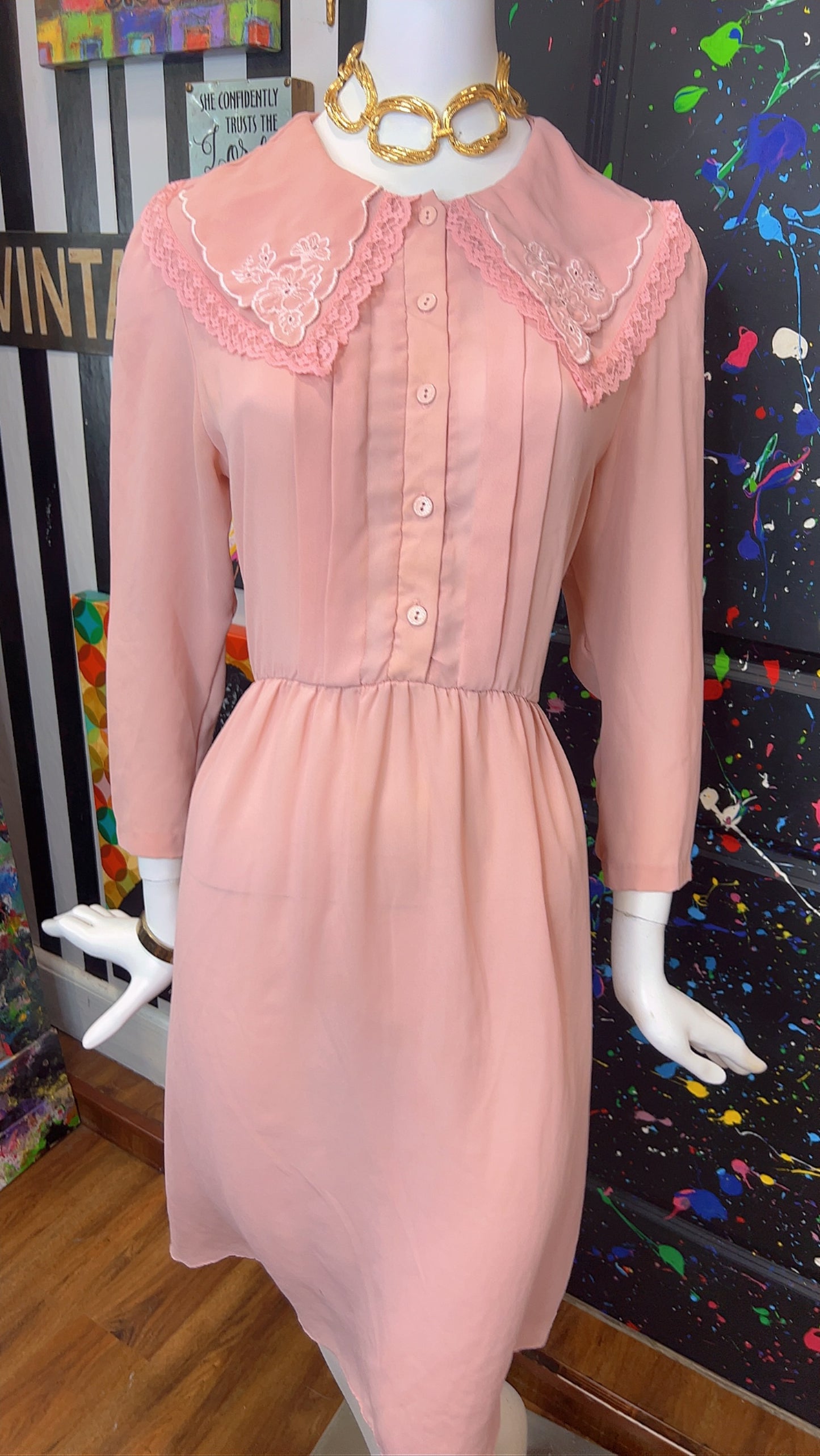 Vintage Blush Pink Dress (14)