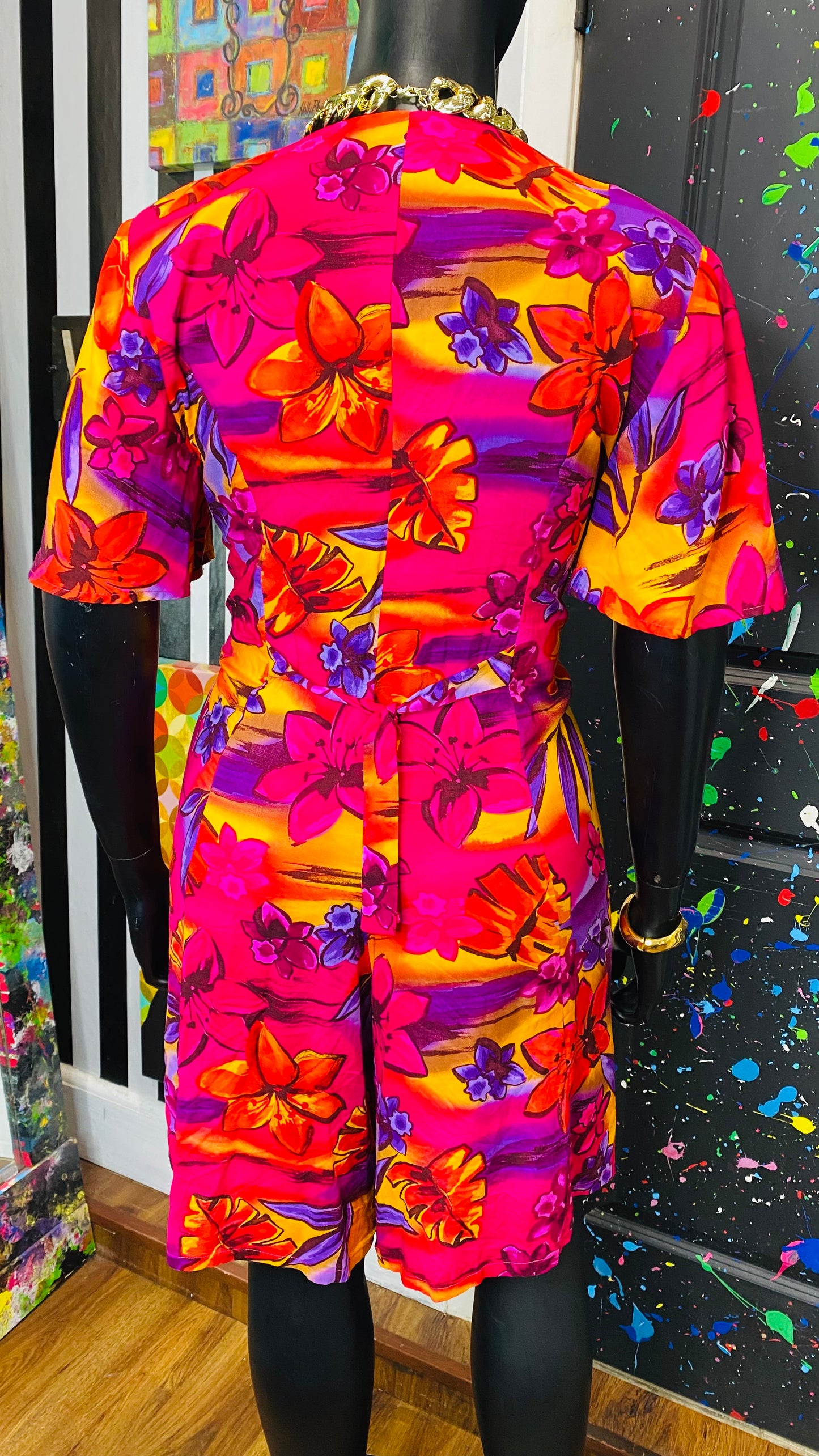 Vintage Rayon Floral Romper (18)