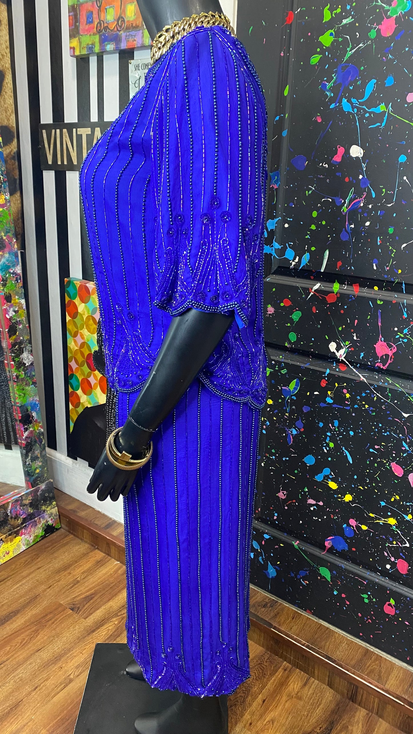Vintage 100% Silk Sequin Set (14)
