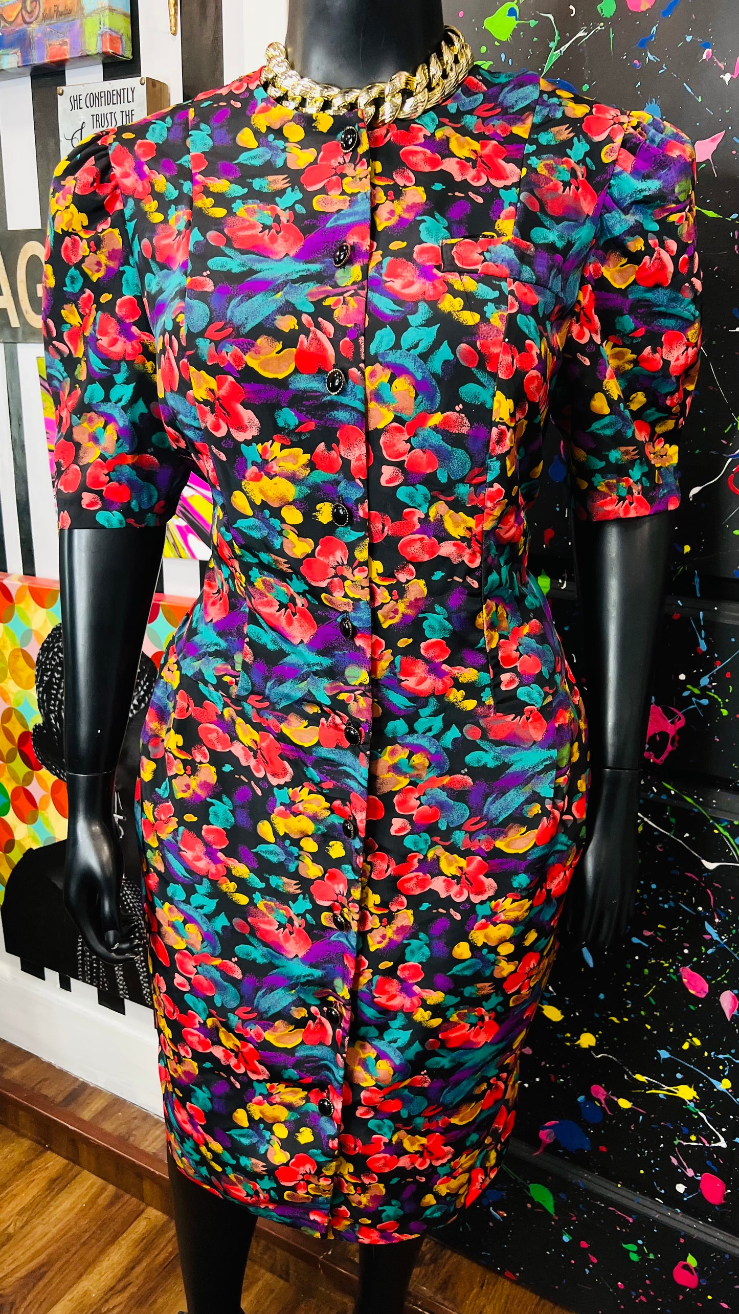 Vintage Floral Dress (18W)