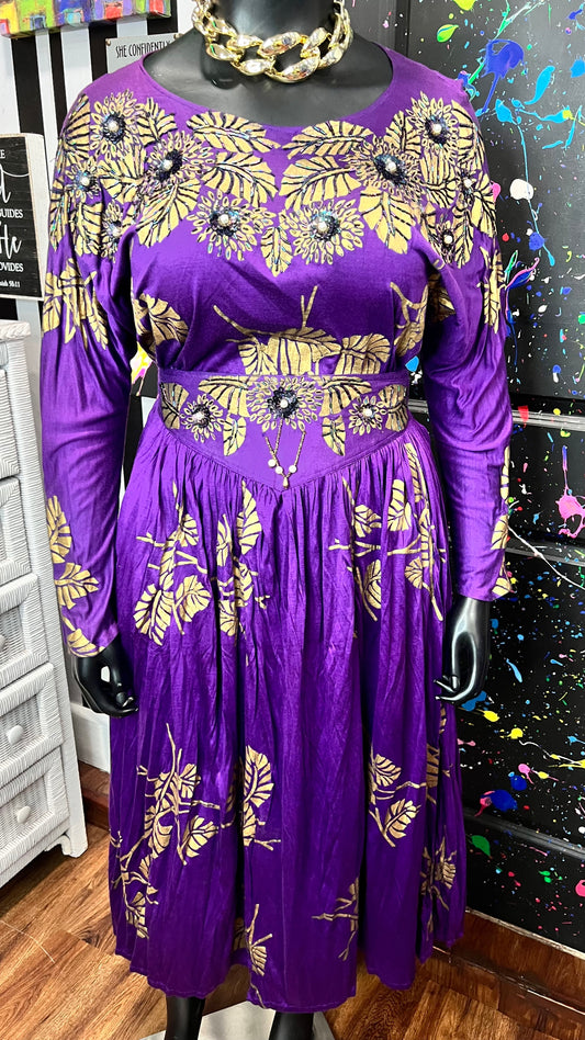 Vintage Rayon Sequin Skirt Set (18)