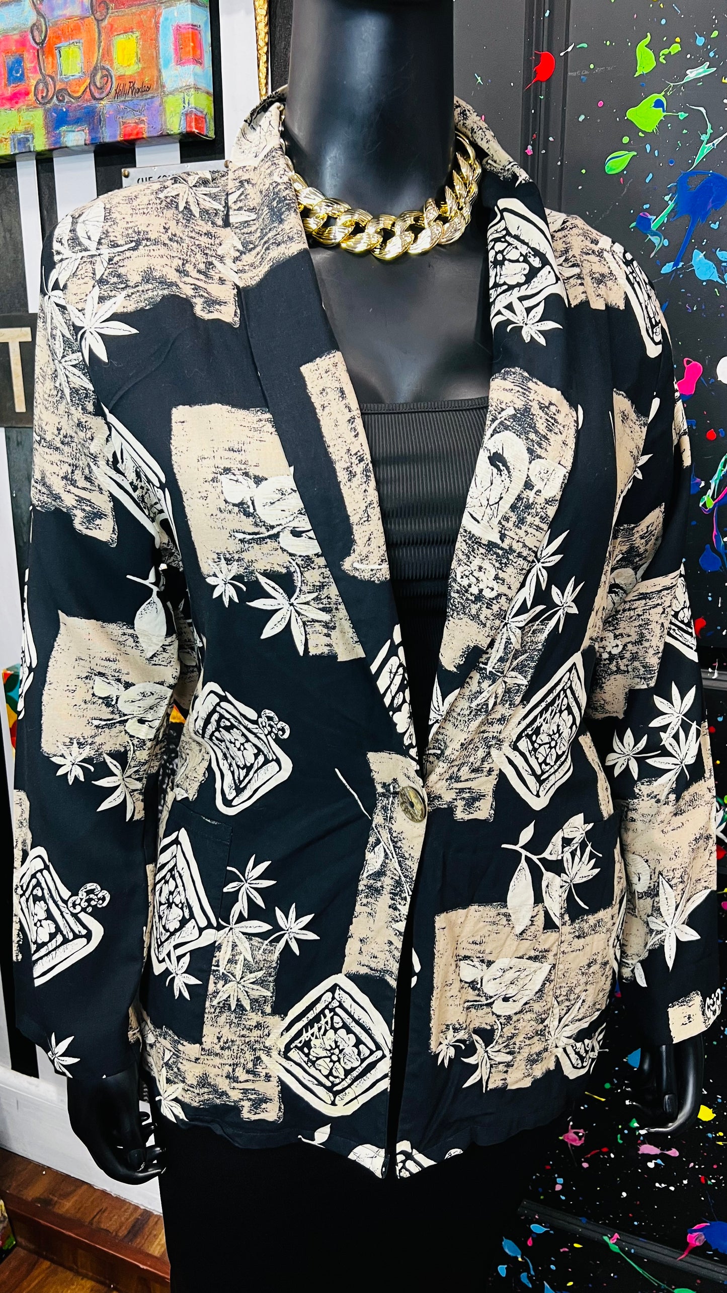Vintage Rayon Abstract Blazer (14)