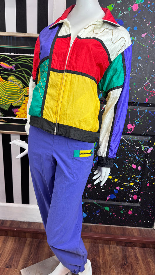 Vintage Color Block Windbreaker Set (12/14)