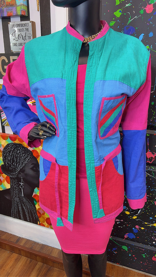 Vintage Reversible Colorblock Blazer (12)